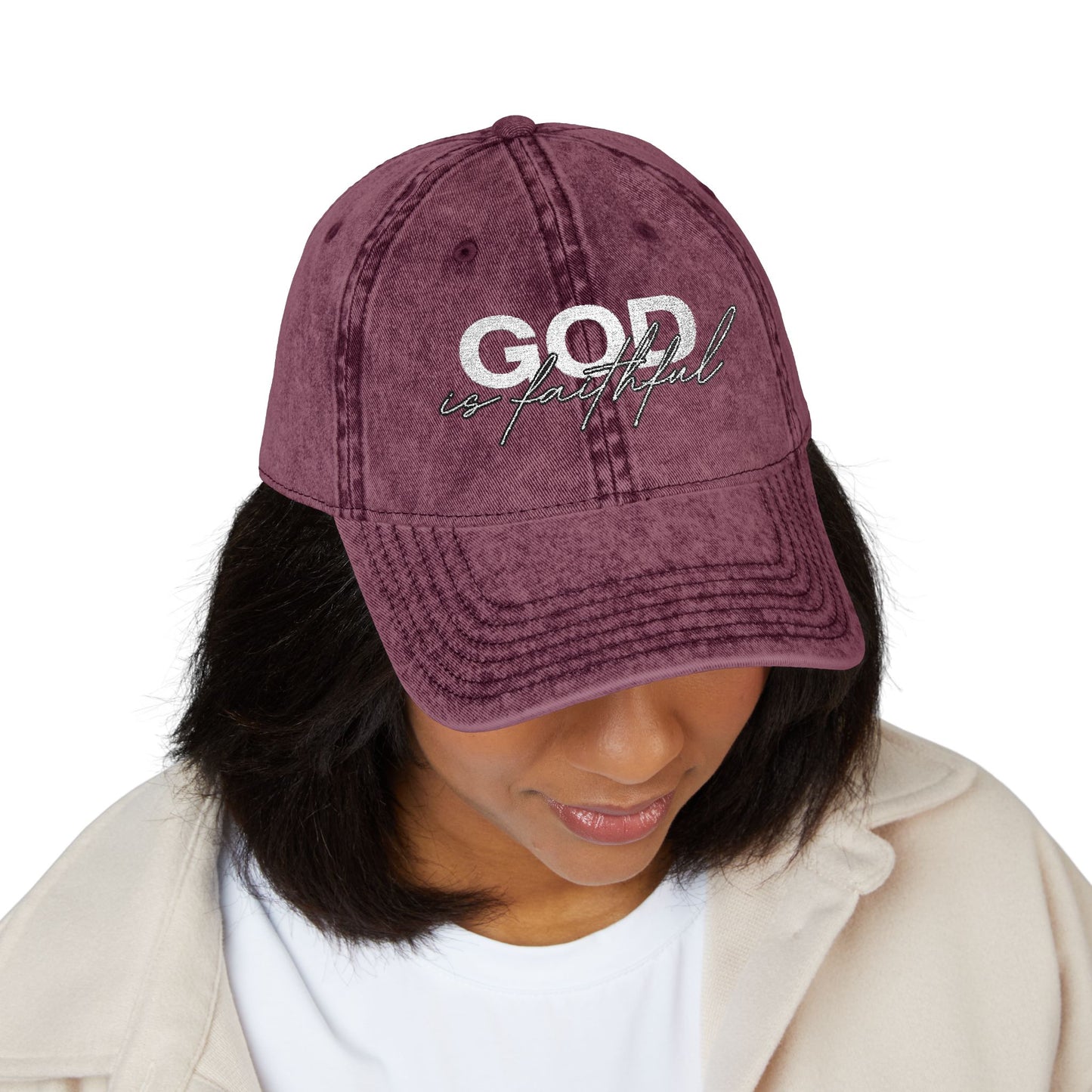 "God Is Faithful" Vintage Washed Cap