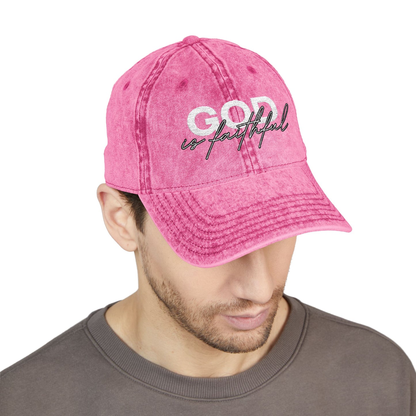 "God Is Faithful" Vintage Washed Cap