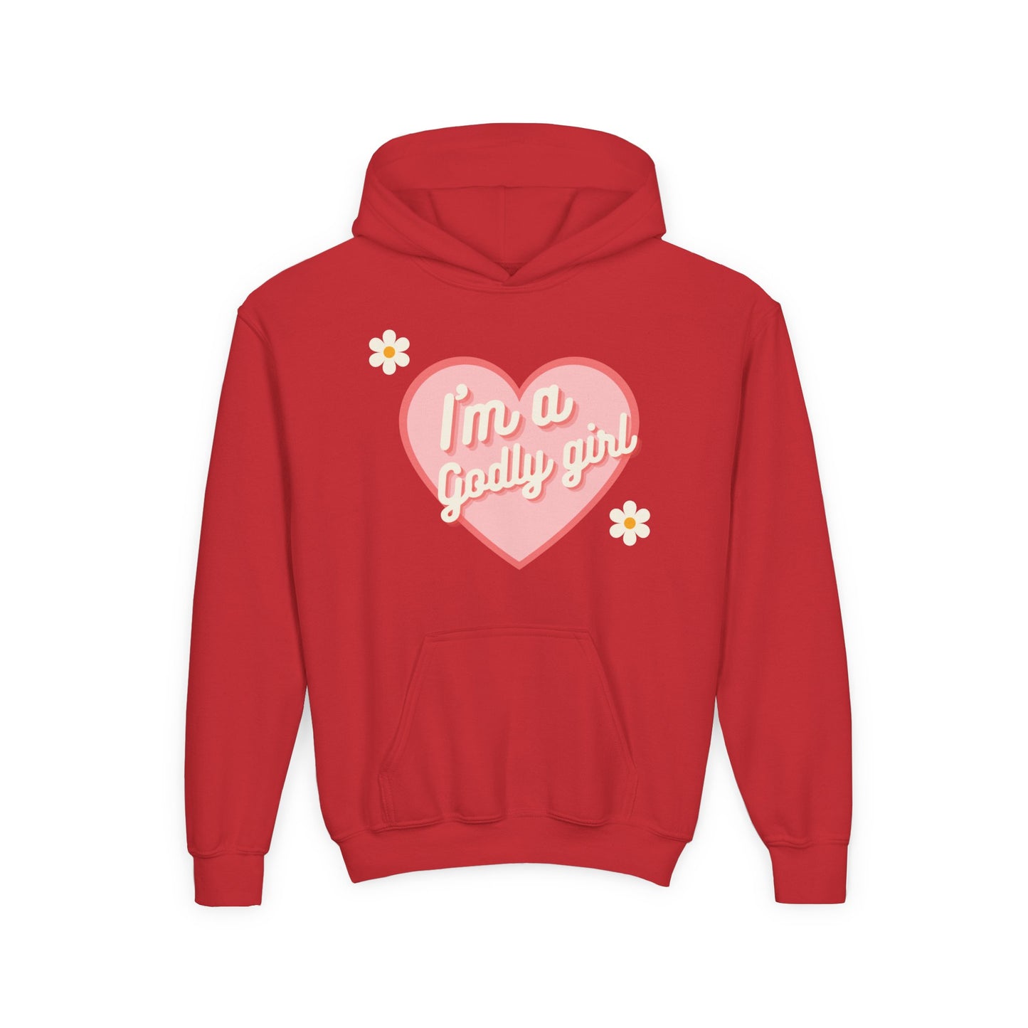 "I'm a Godly Girl" Retro Heart Youth Hoodie