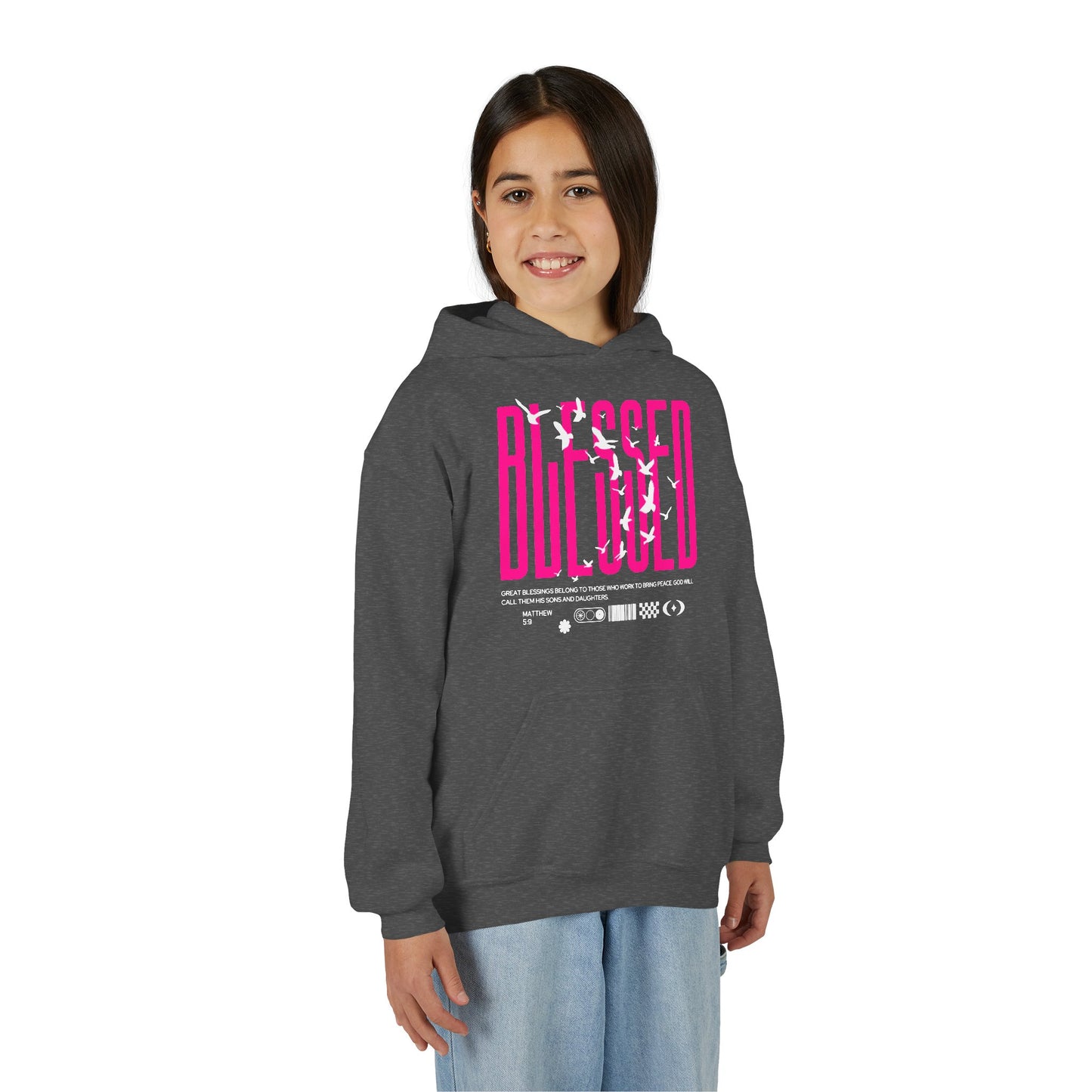 "Blessed" Matthew 5:9 Youth Hoodie