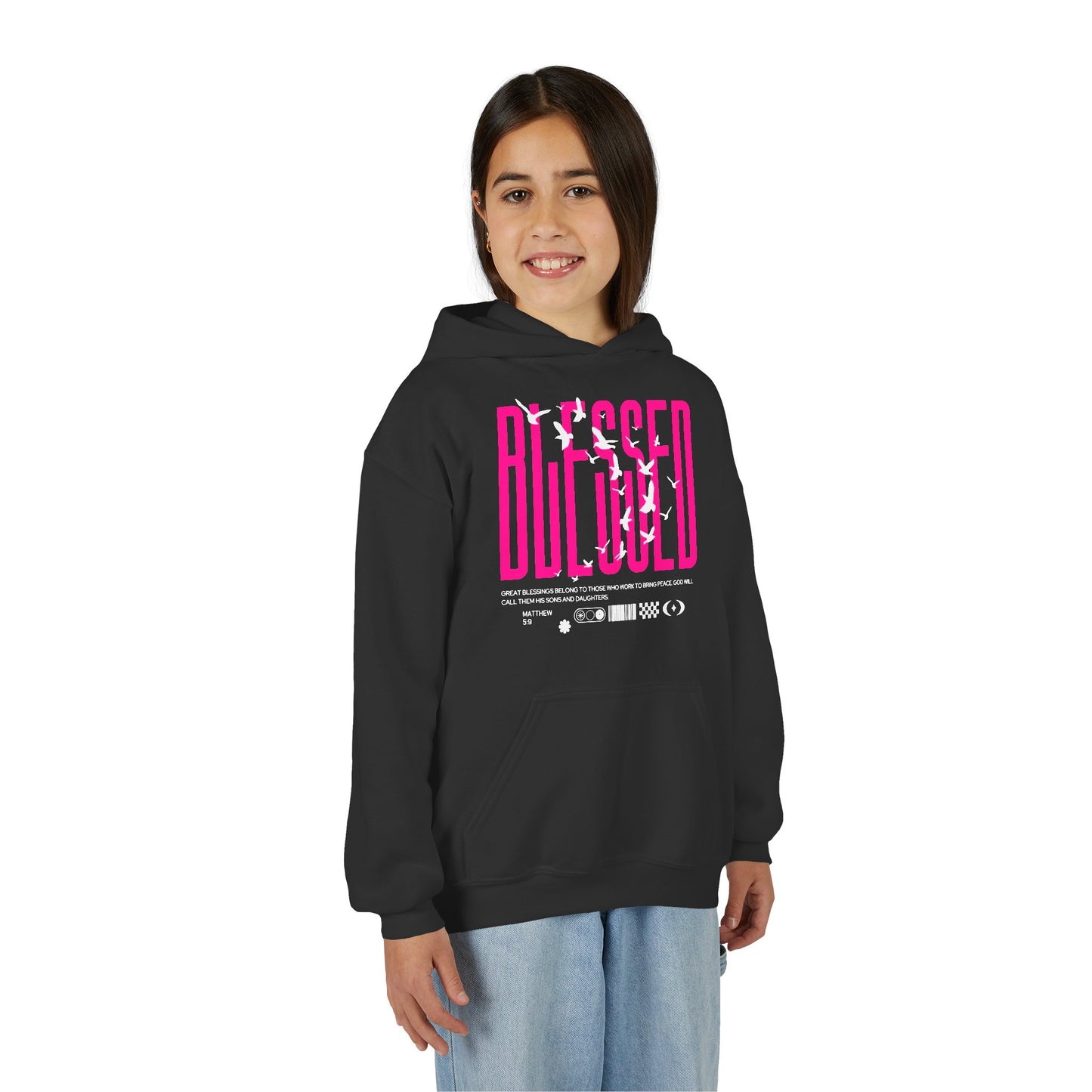 "Blessed" Matthew 5:9 Youth Hoodie