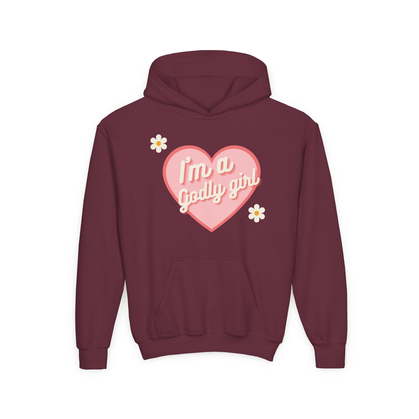 "I'm a Godly Girl" Retro Heart Youth Hoodie