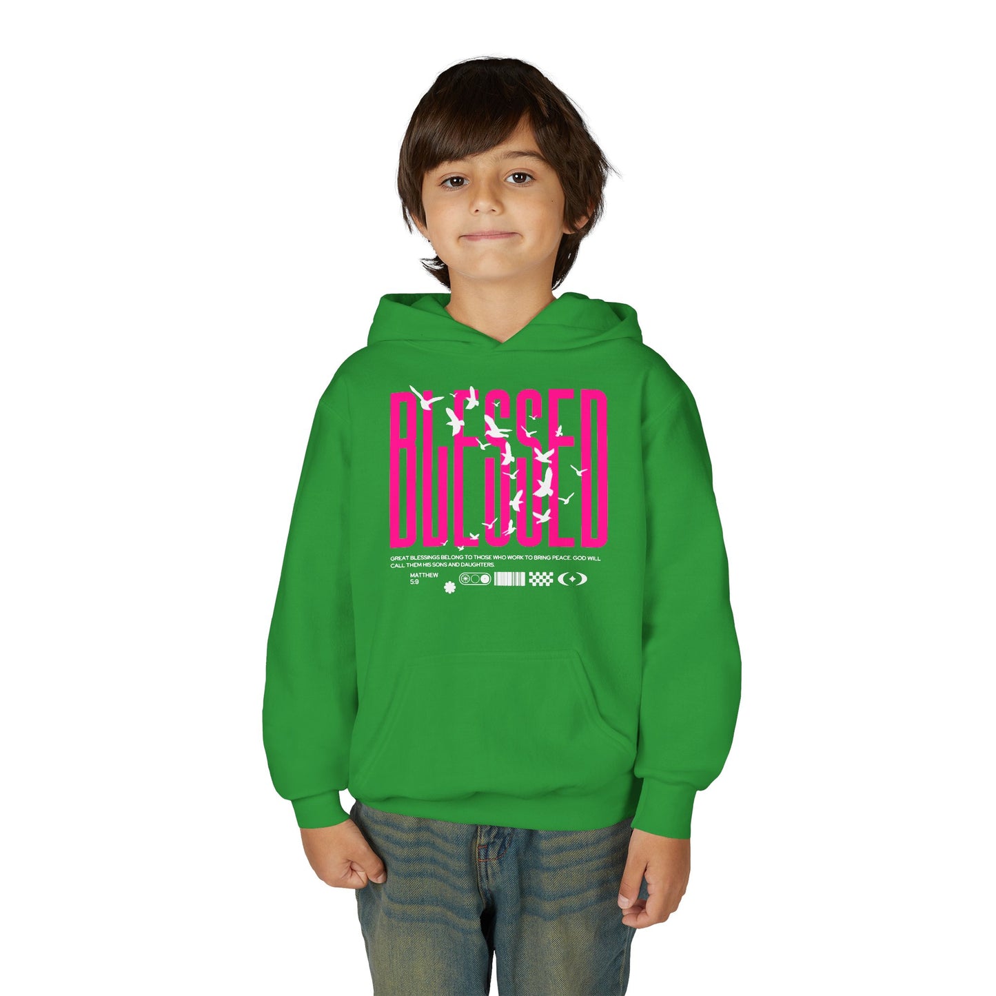 "Blessed" Matthew 5:9 Youth Hoodie