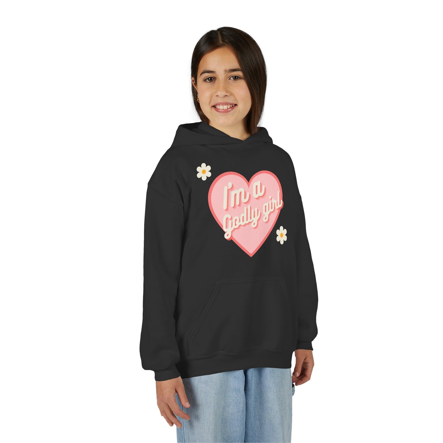 "I'm a Godly Girl" Retro Heart Youth Hoodie