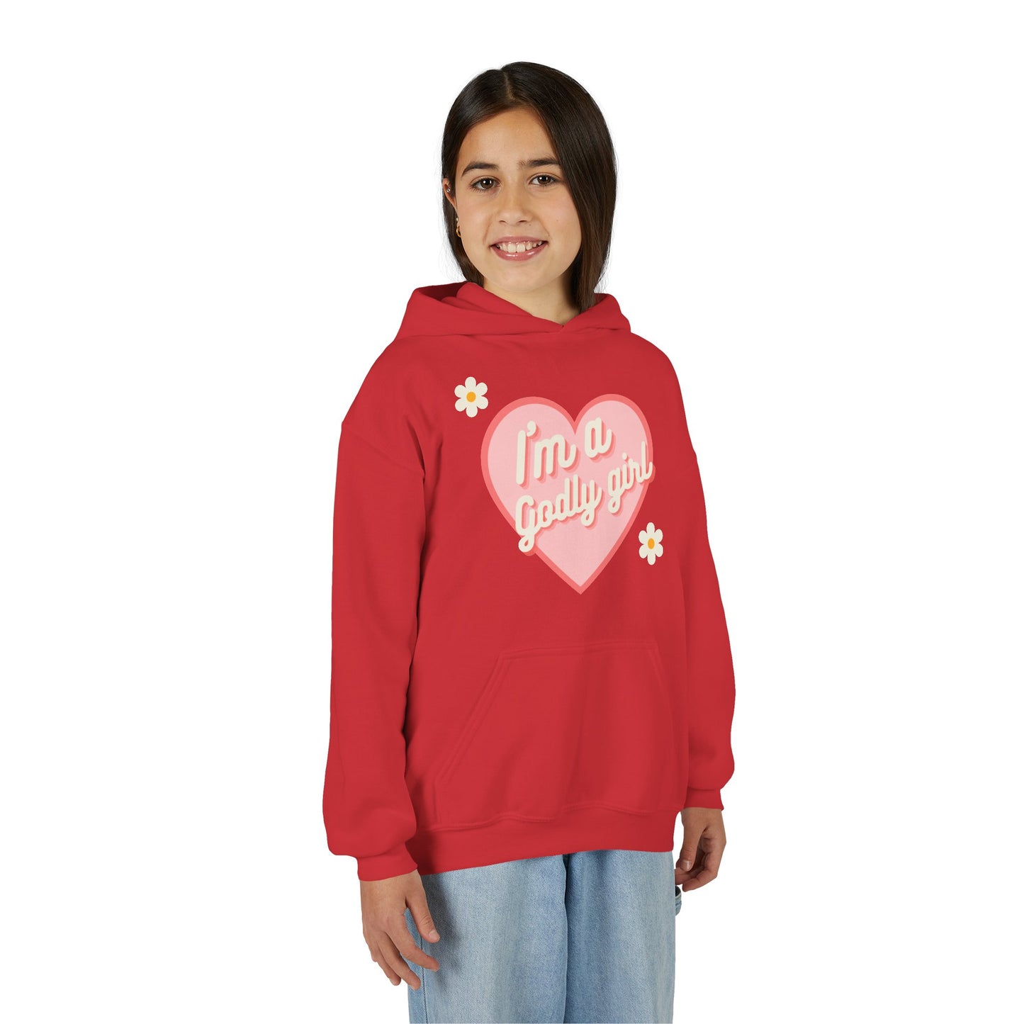 "I'm a Godly Girl" Retro Heart Youth Hoodie