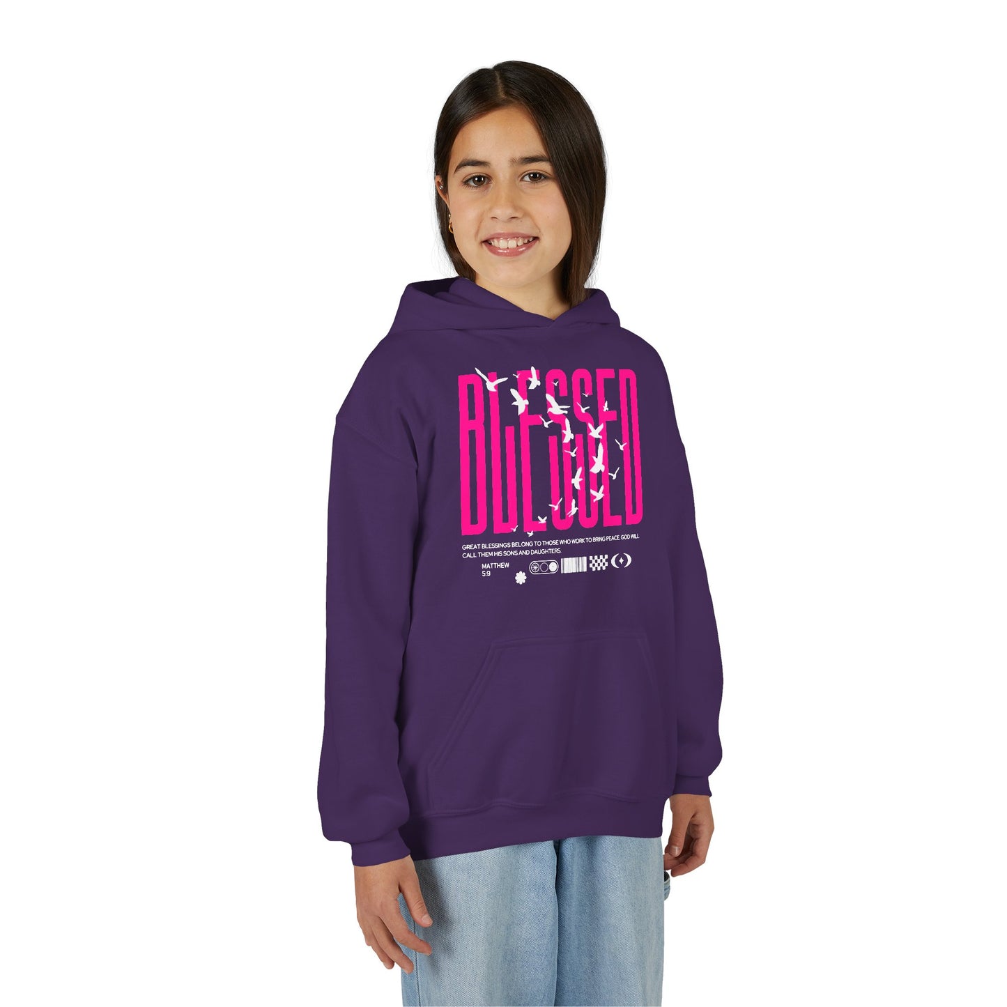 "Blessed" Matthew 5:9 Youth Hoodie
