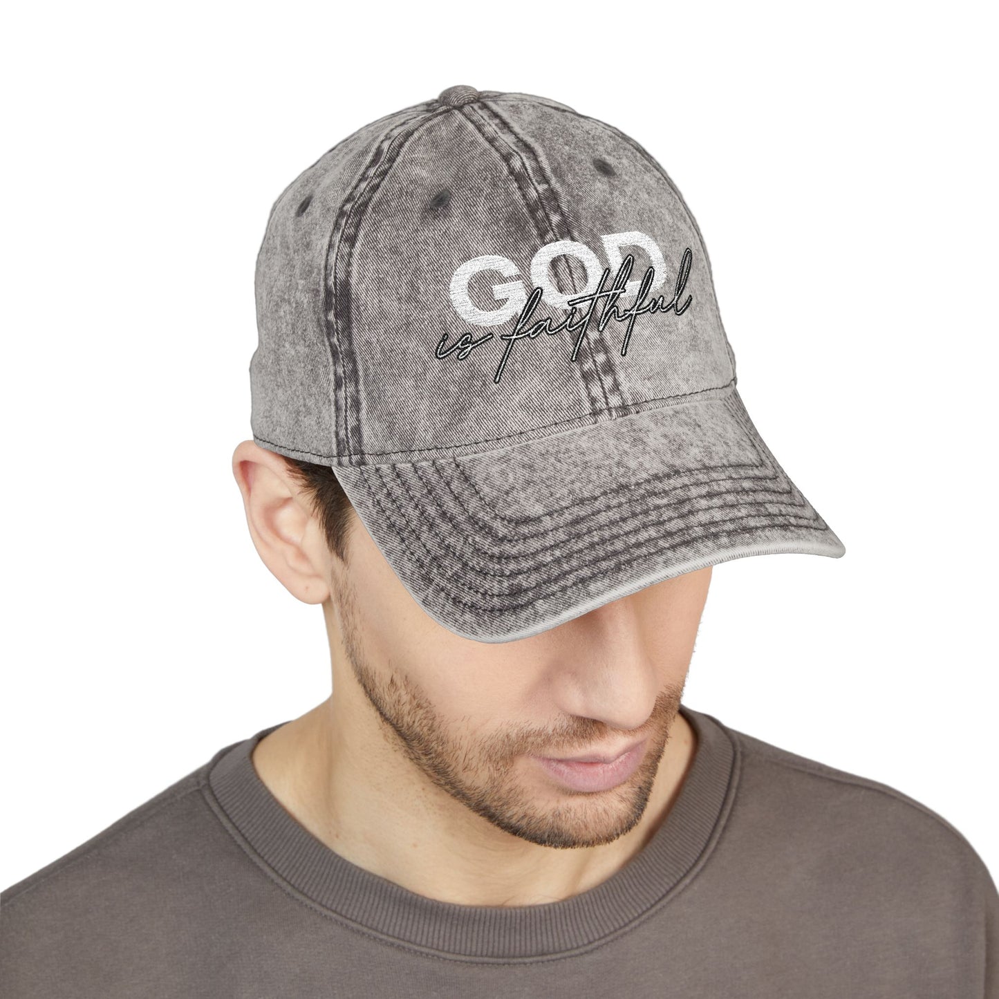 "God Is Faithful" Vintage Washed Cap
