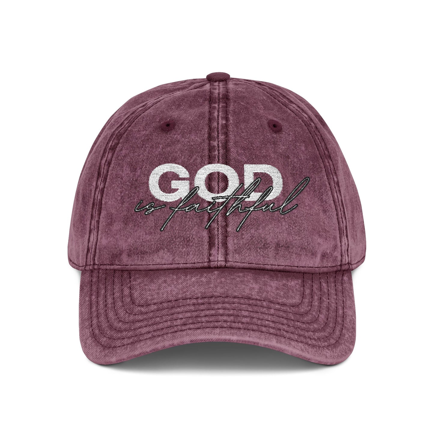 "God Is Faithful" Vintage Washed Cap