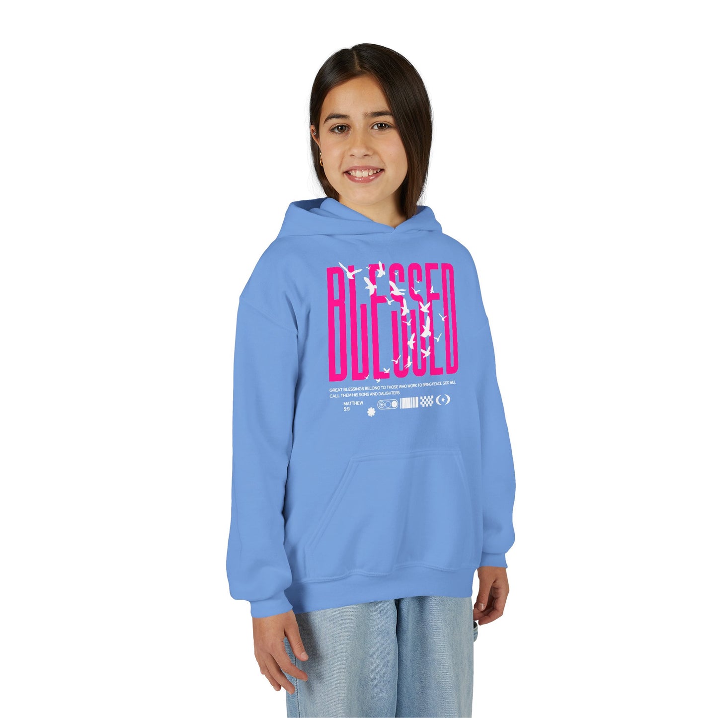 "Blessed" Matthew 5:9 Youth Hoodie