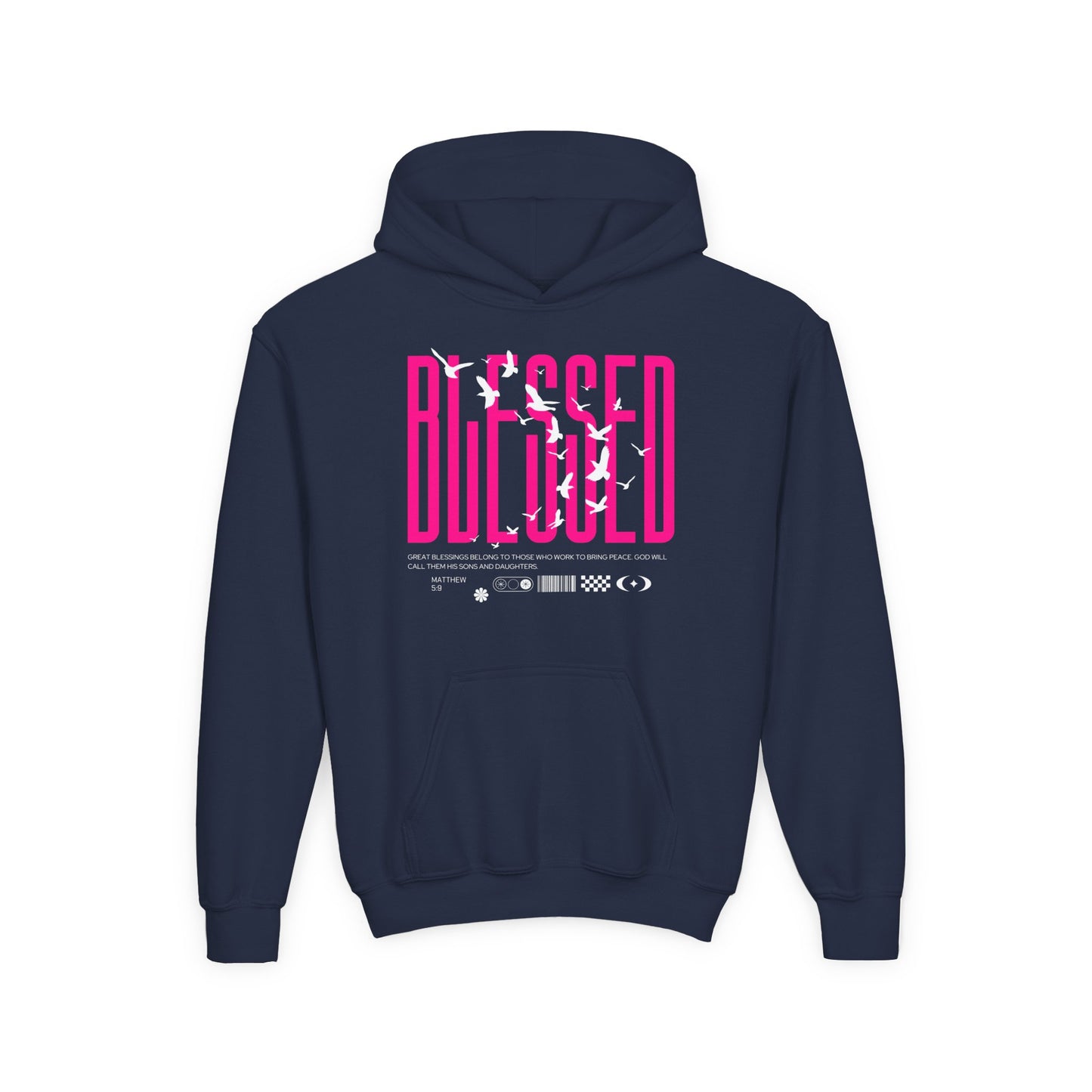 "Blessed" Matthew 5:9 Youth Hoodie