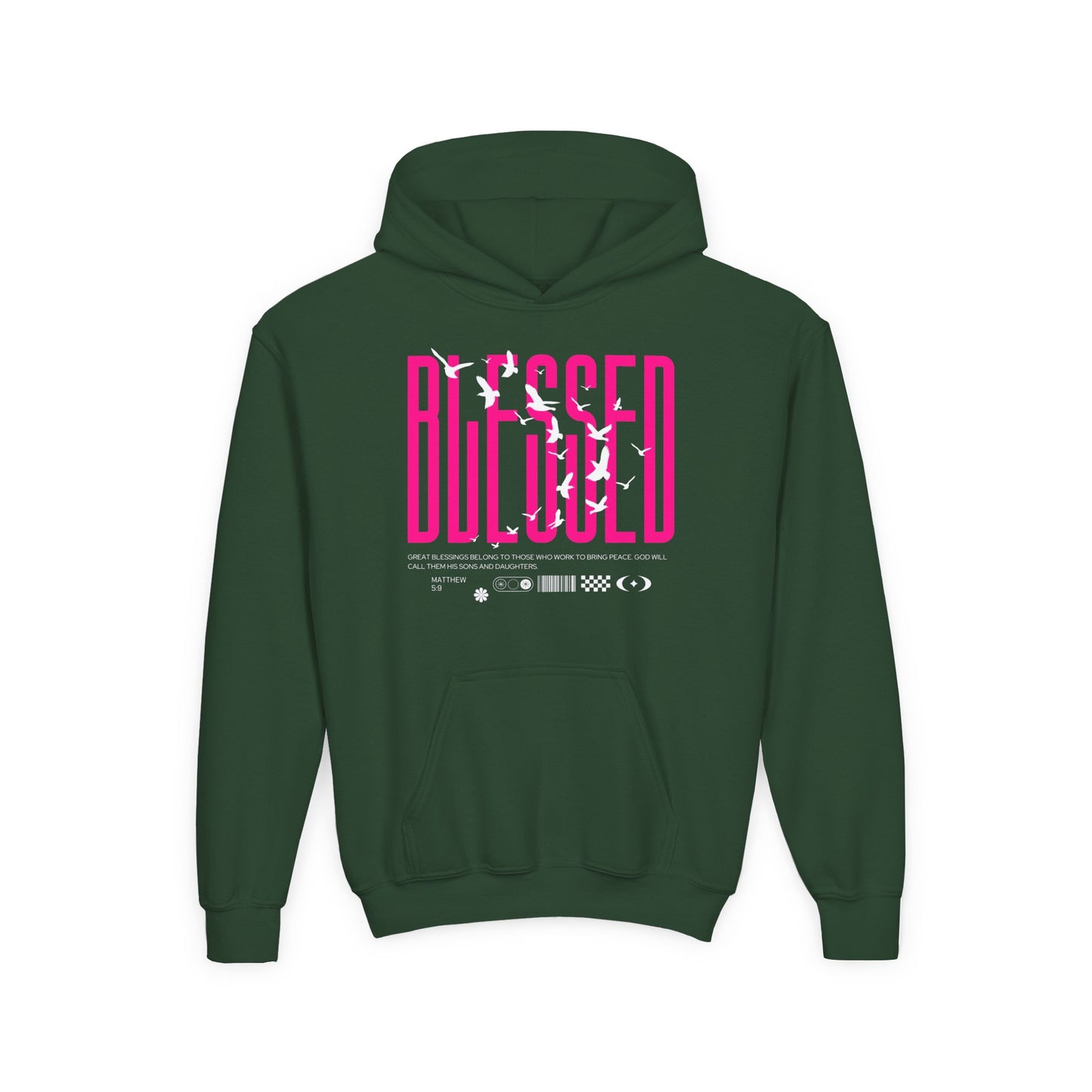 "Blessed" Matthew 5:9 Youth Hoodie