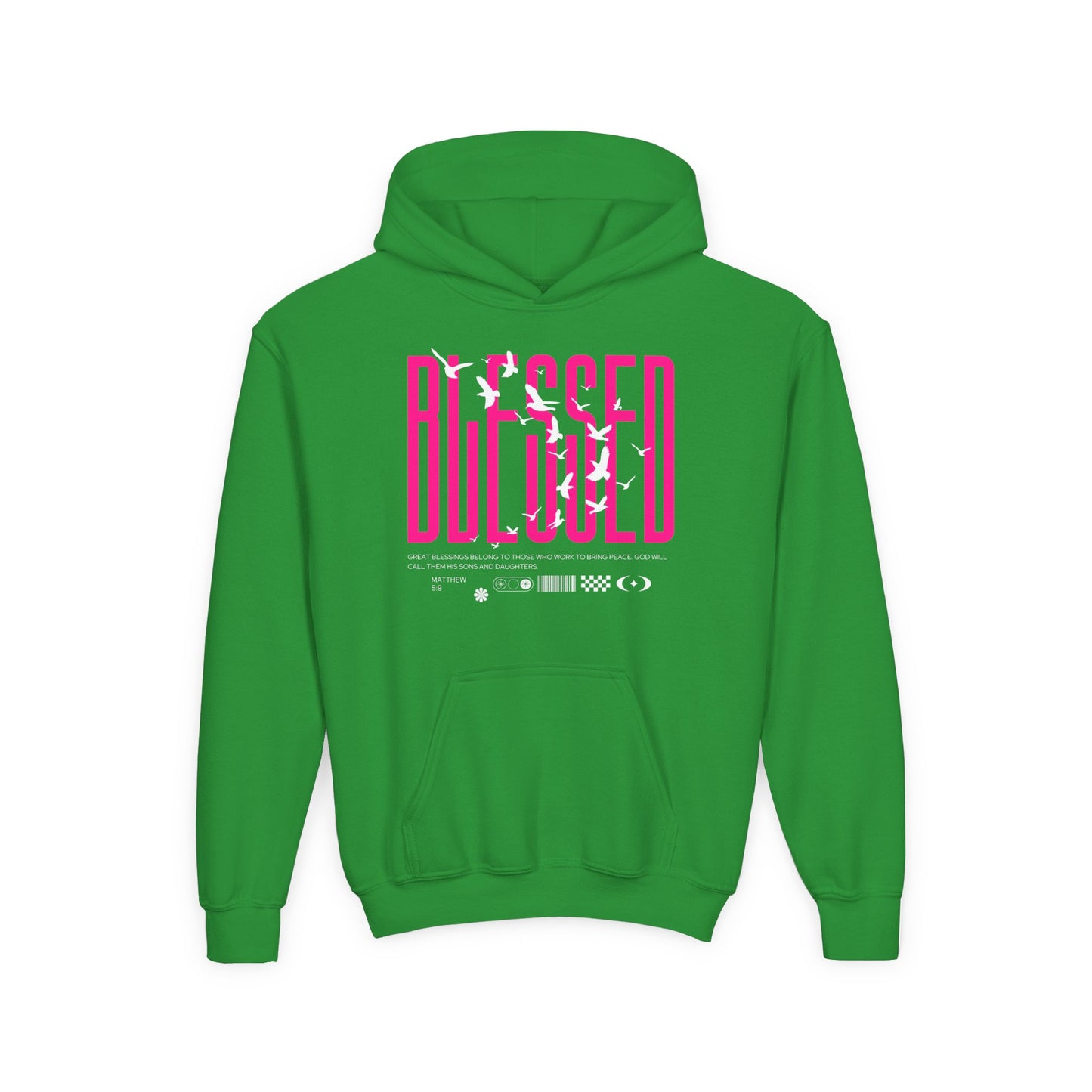 "Blessed" Matthew 5:9 Youth Hoodie