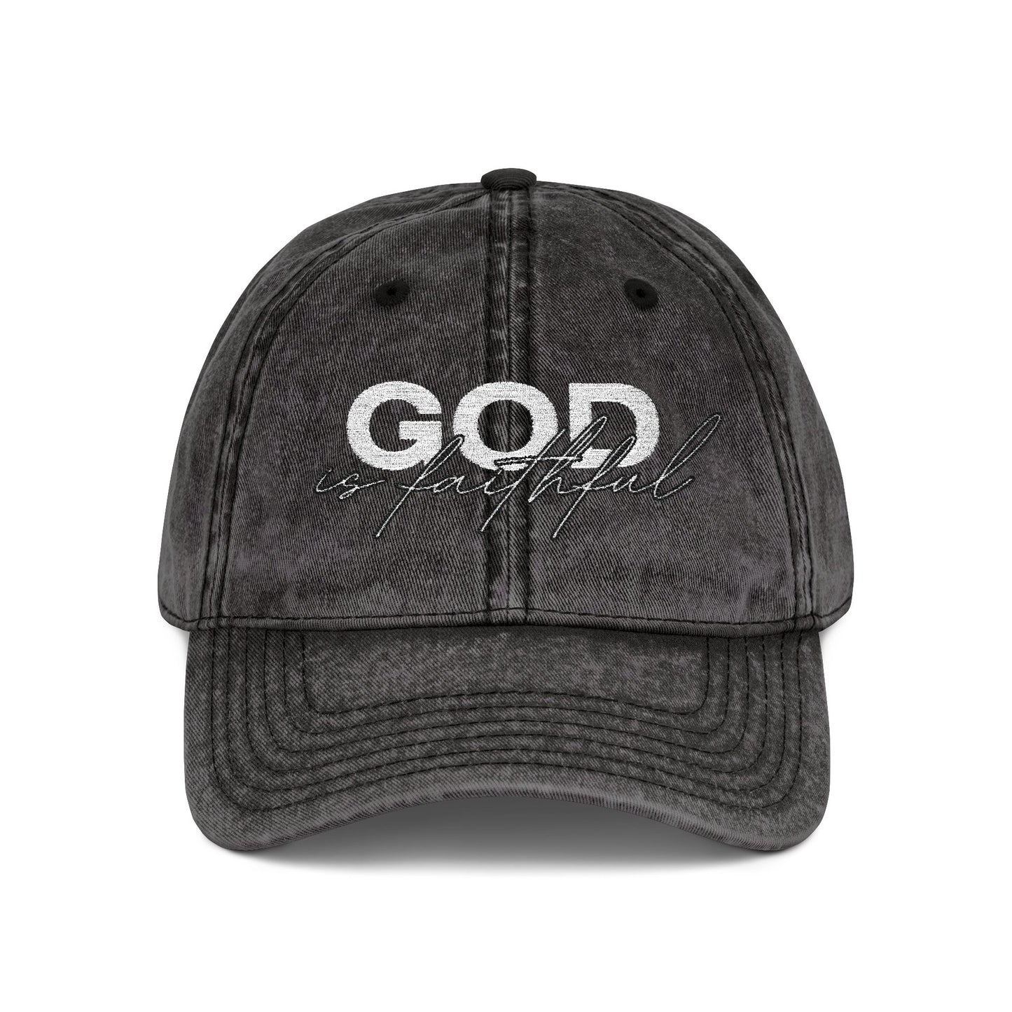 "God Is Faithful" Vintage Washed Cap