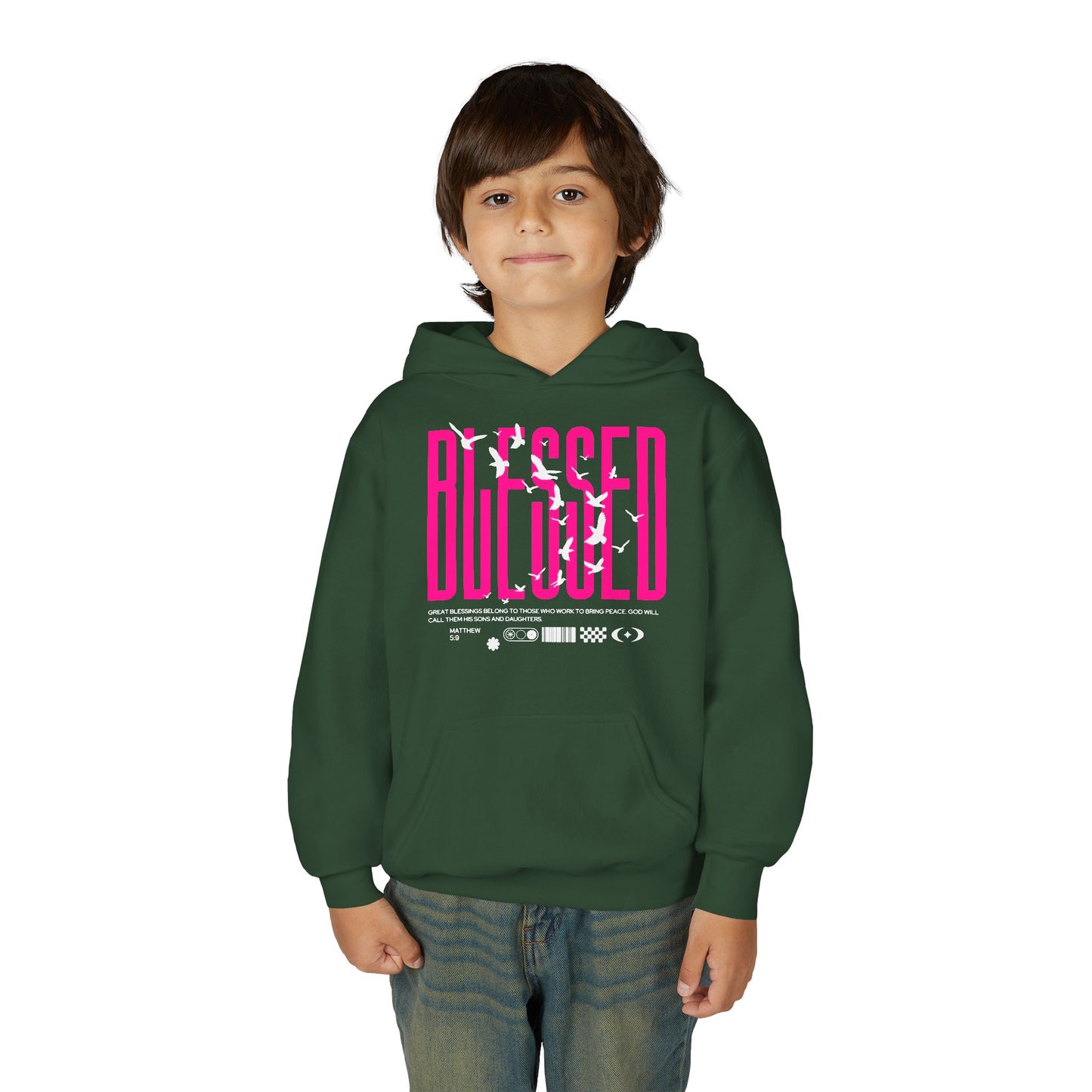 "Blessed" Matthew 5:9 Youth Hoodie