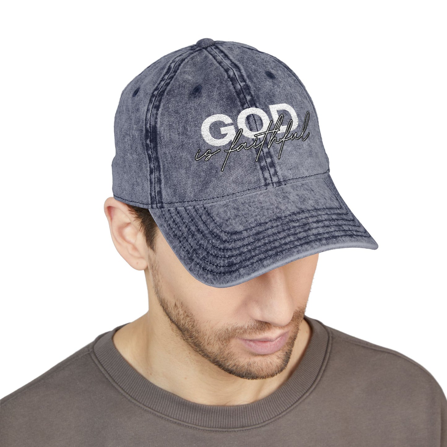 "God Is Faithful" Vintage Washed Cap