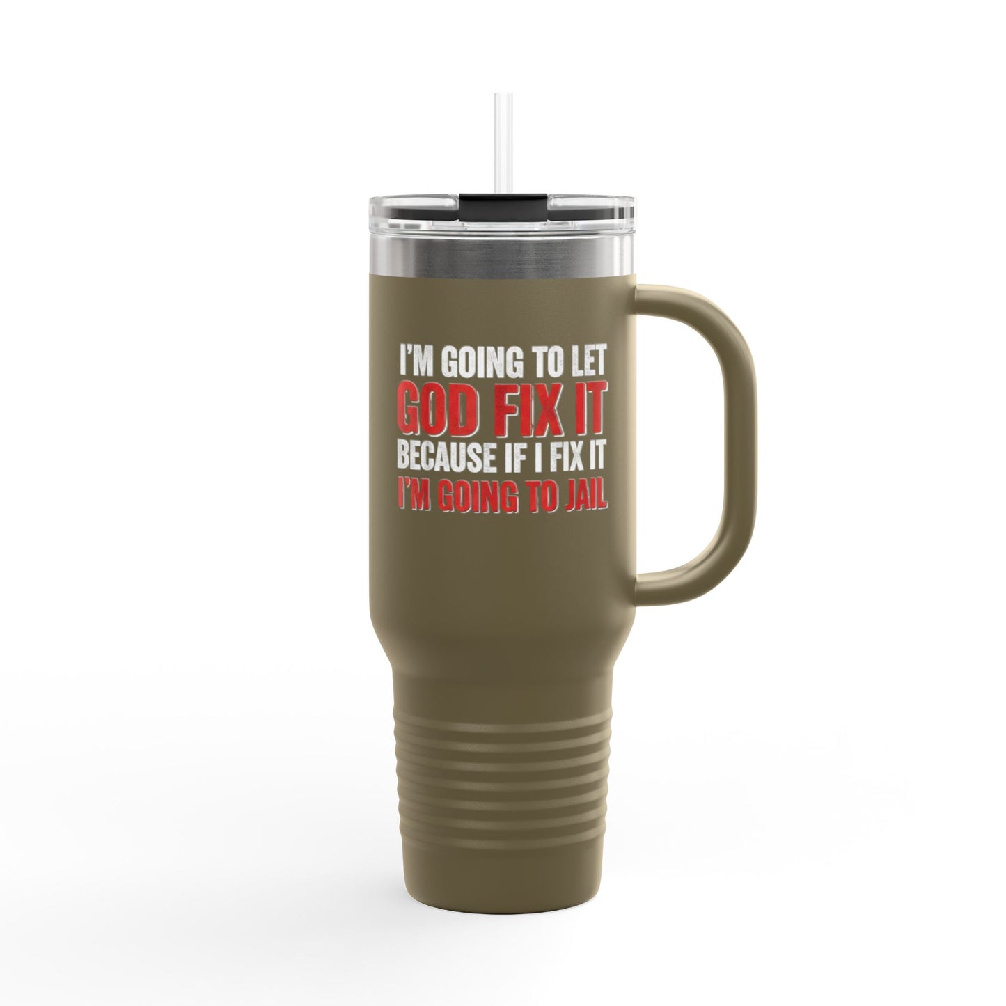 Insulated Travel Mug, 40oz | Motivational Coffee Cup | Funny Mug for Travel, Gifts for Him, Commuter Mug, Bible Quotes