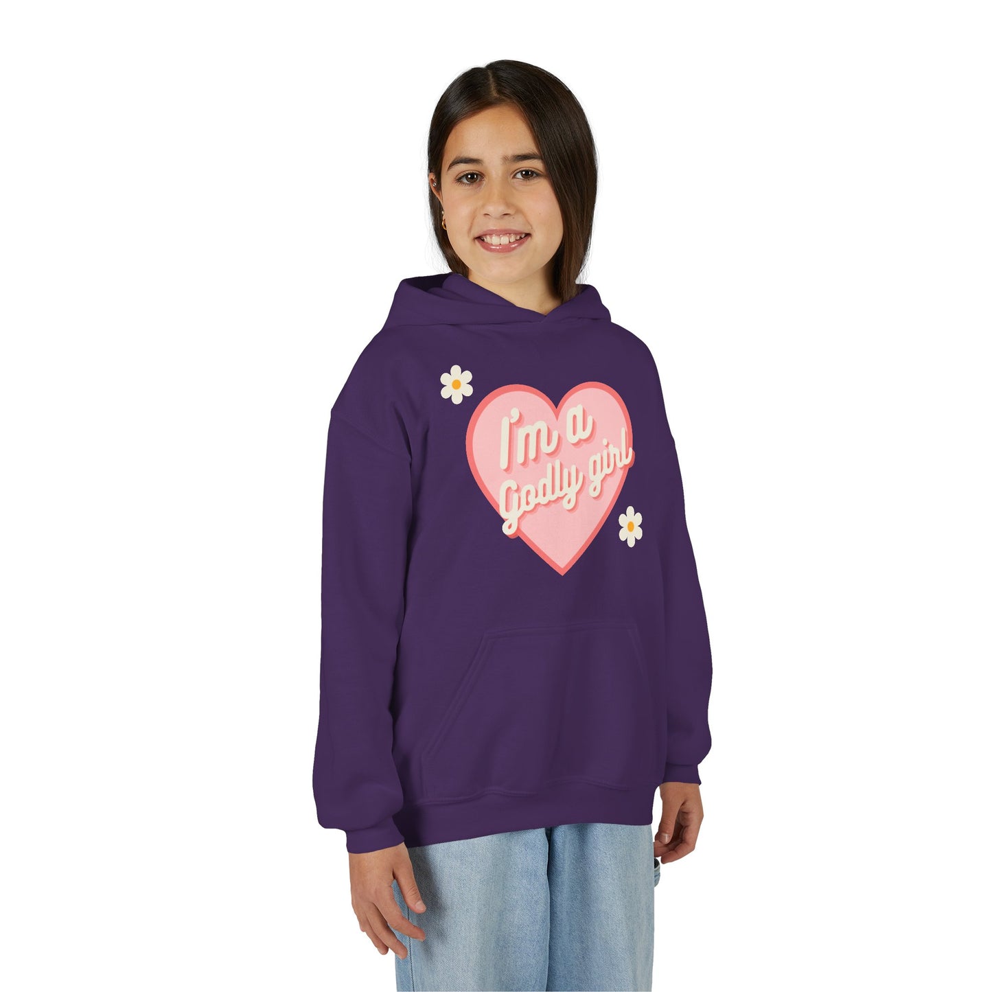 "I'm a Godly Girl" Retro Heart Youth Hoodie