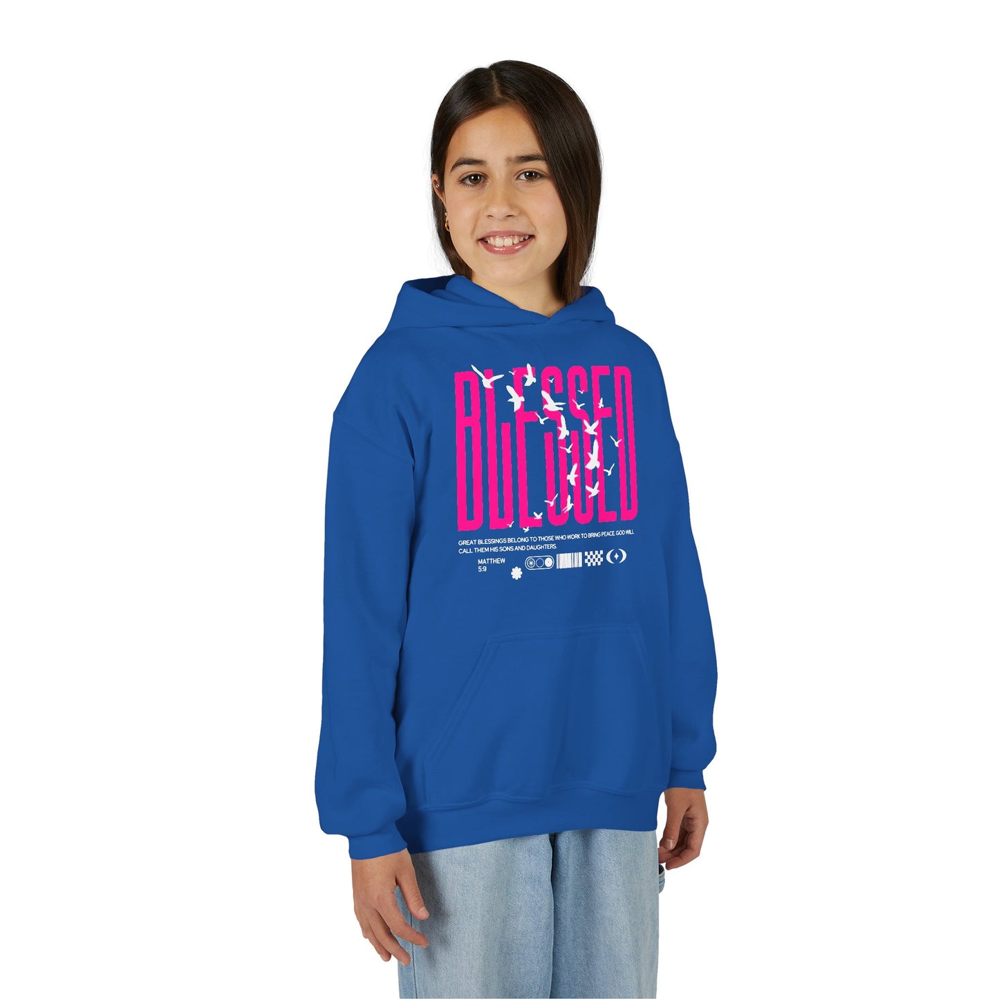 "Blessed" Matthew 5:9 Youth Hoodie