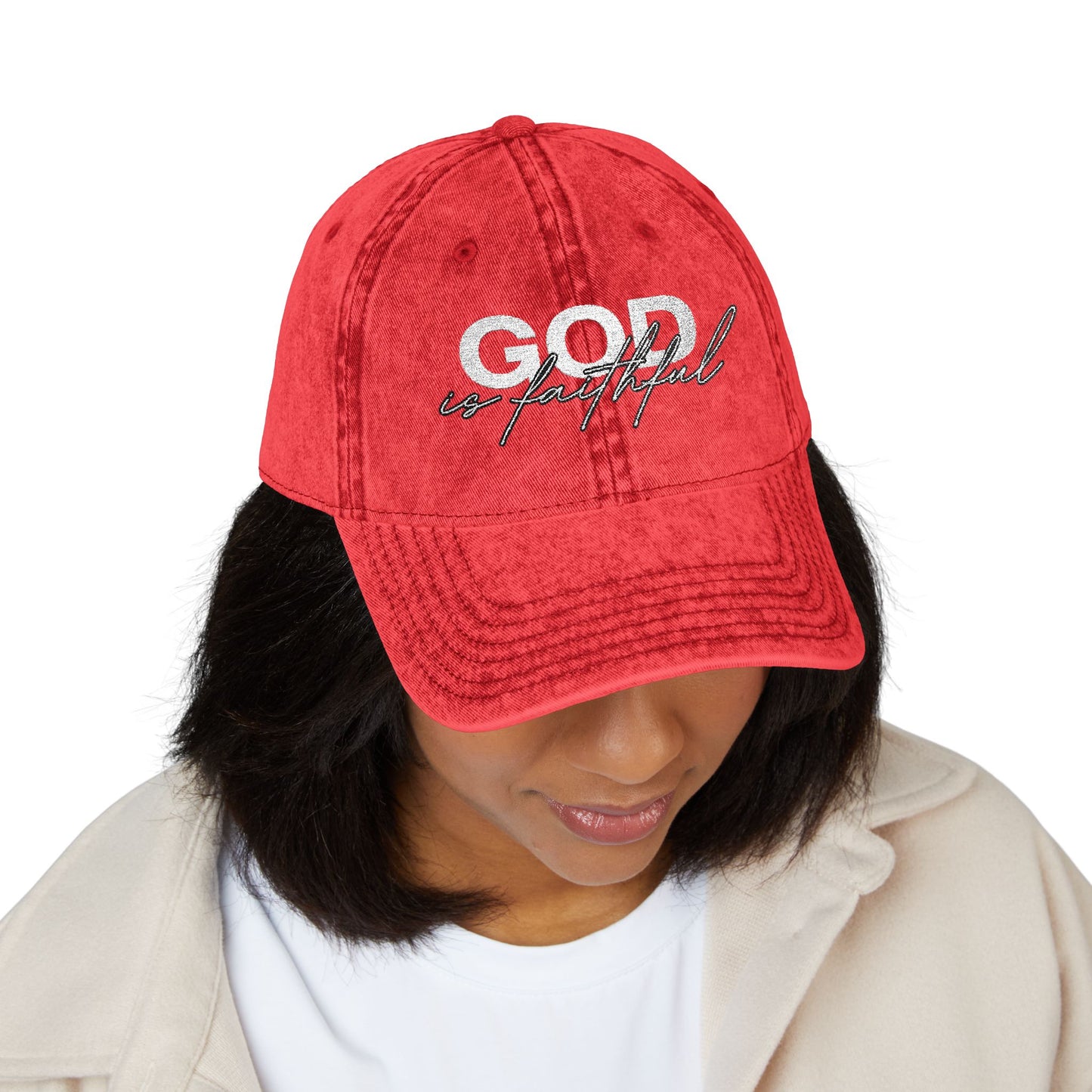 "God Is Faithful" Vintage Washed Cap