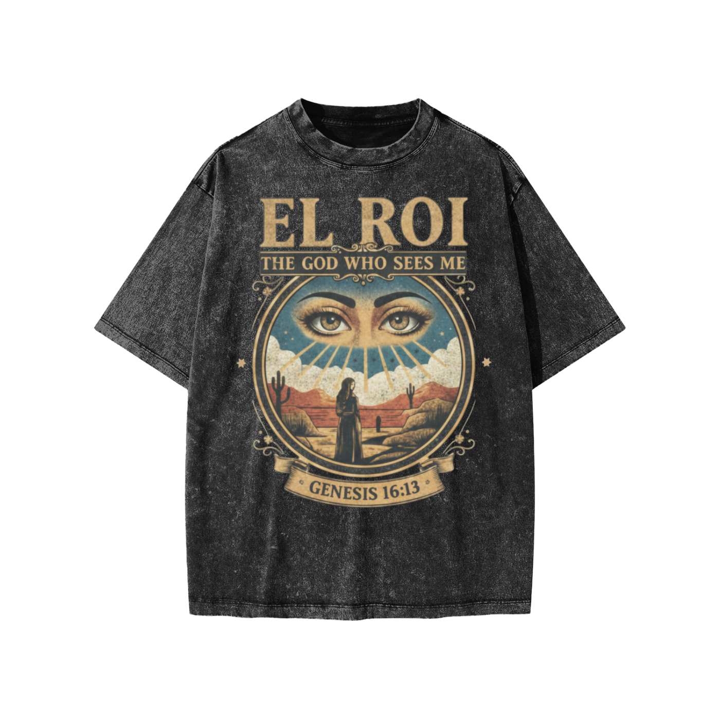"El Roi - The God Who Sees Me" Kids Vintage Snow Wash Tee