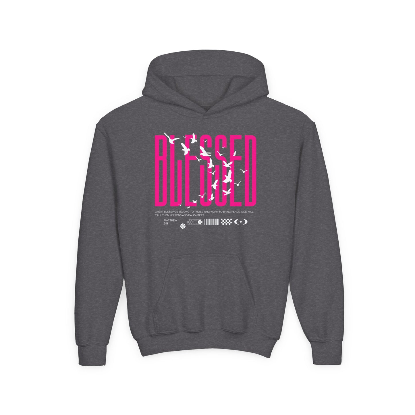 "Blessed" Matthew 5:9 Youth Hoodie
