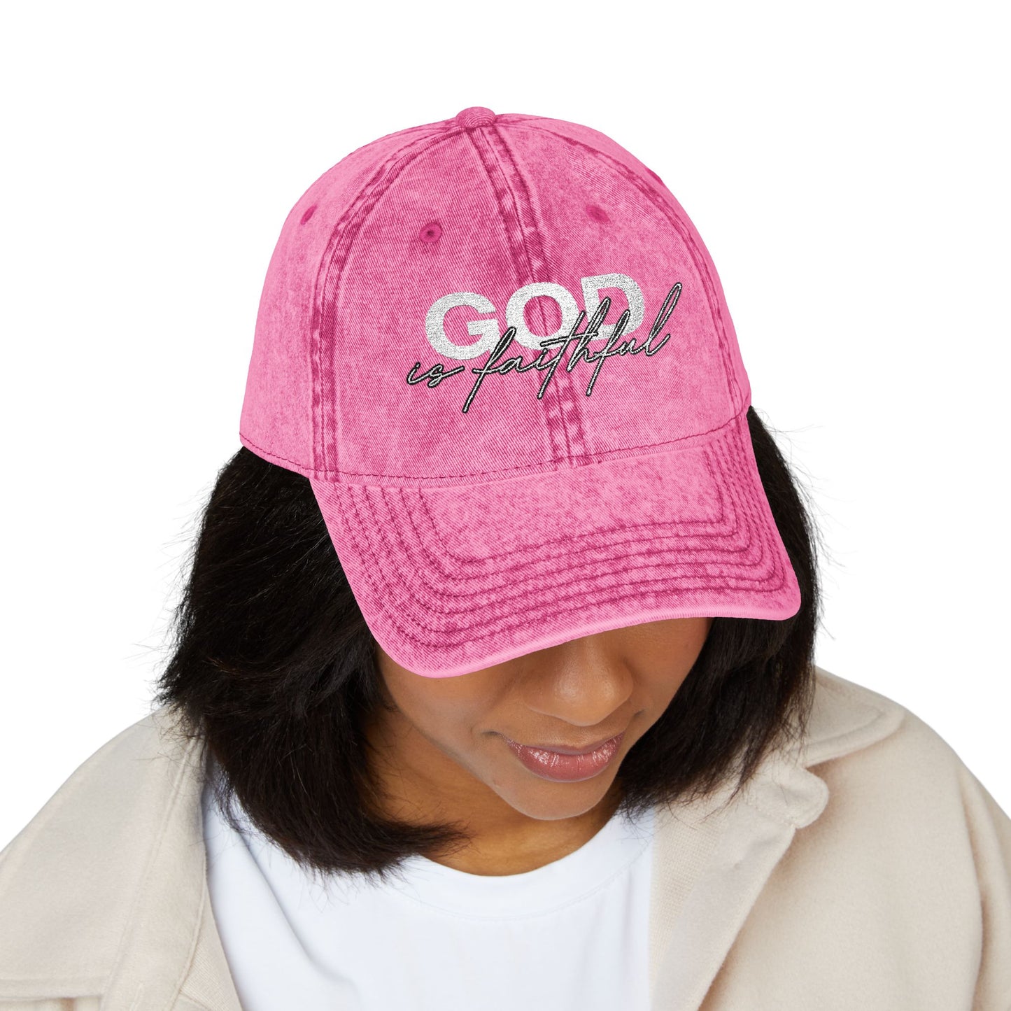 "God Is Faithful" Vintage Washed Cap