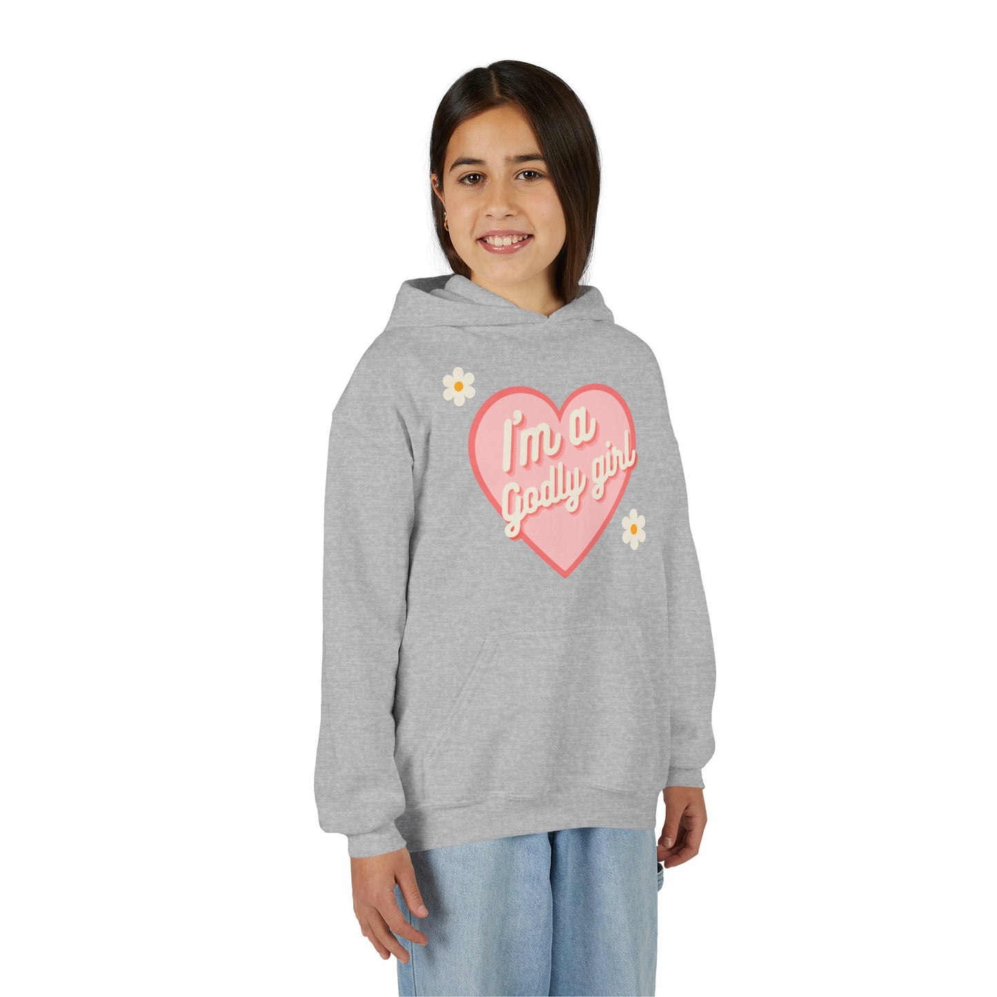 "I'm a Godly Girl" Retro Heart Youth Hoodie