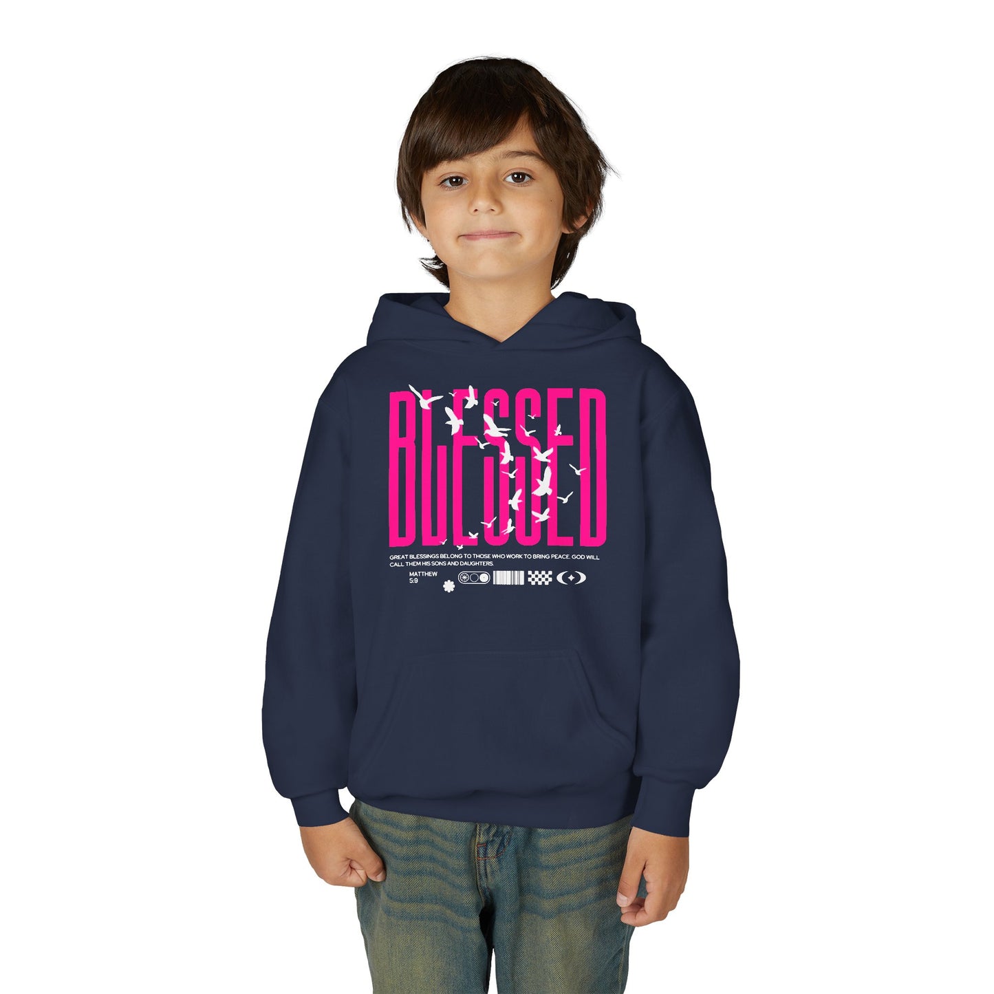 "Blessed" Matthew 5:9 Youth Hoodie