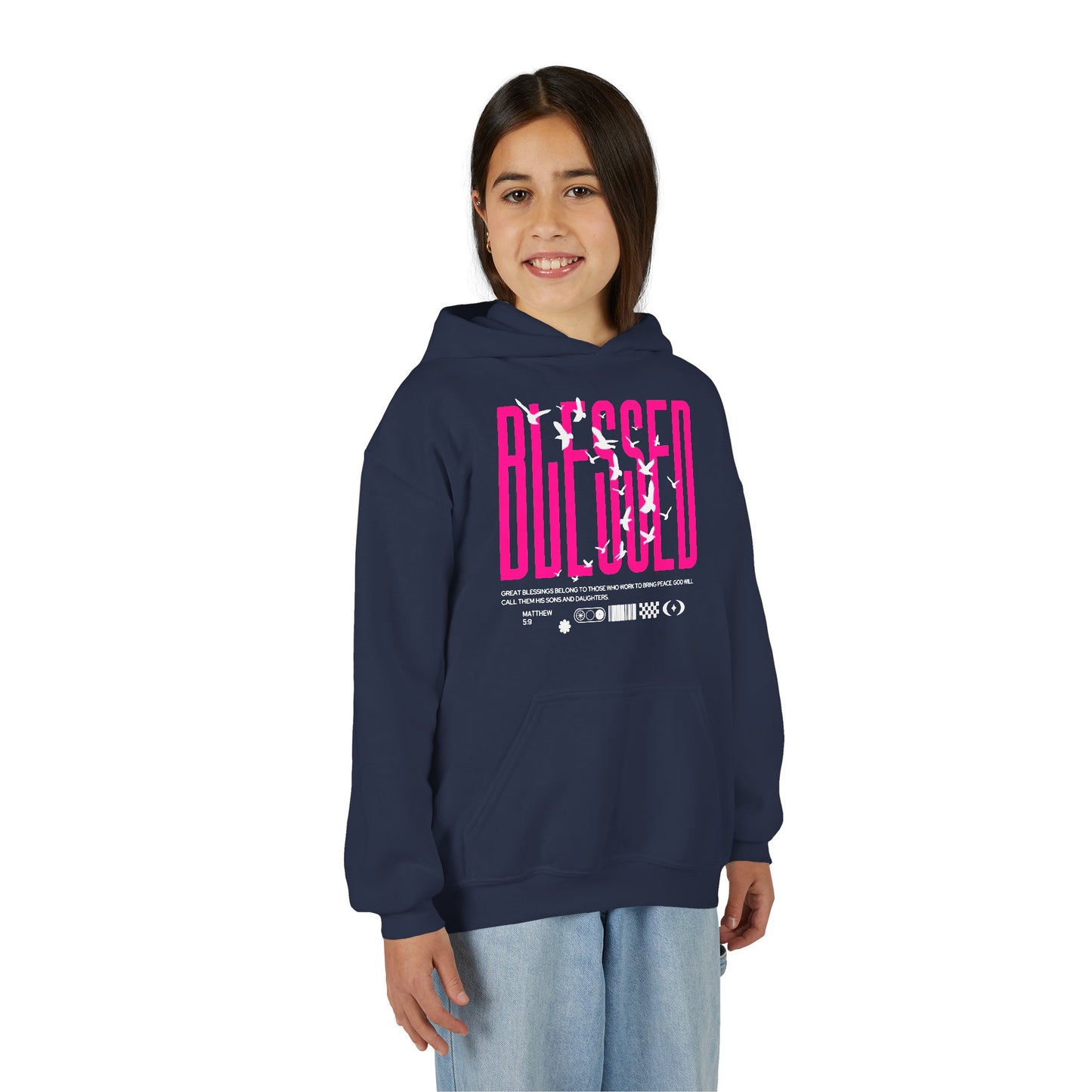 "Blessed" Matthew 5:9 Youth Hoodie