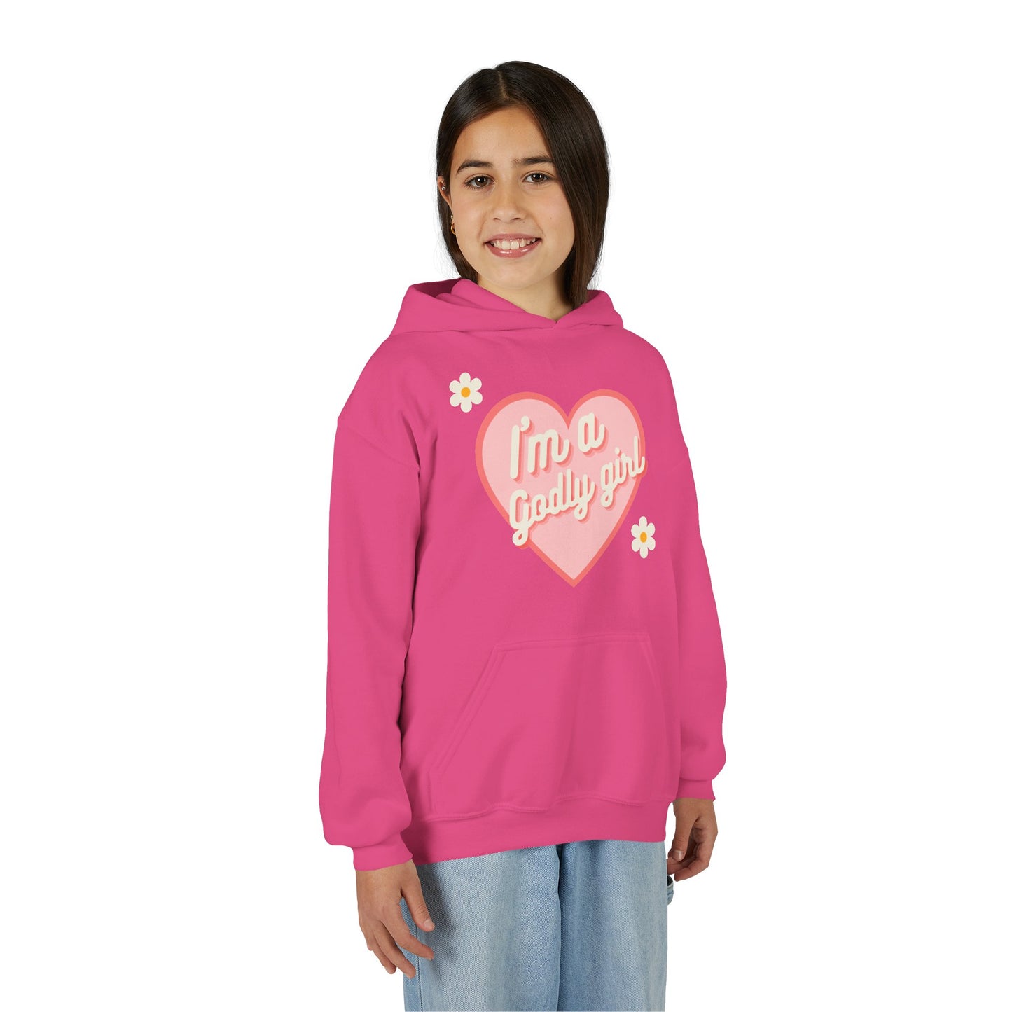 "I'm a Godly Girl" Retro Heart Youth Hoodie