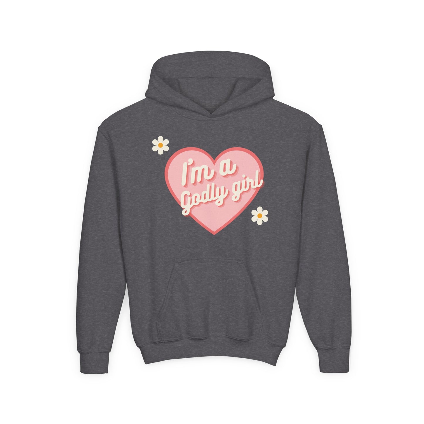 "I'm a Godly Girl" Retro Heart Youth Hoodie