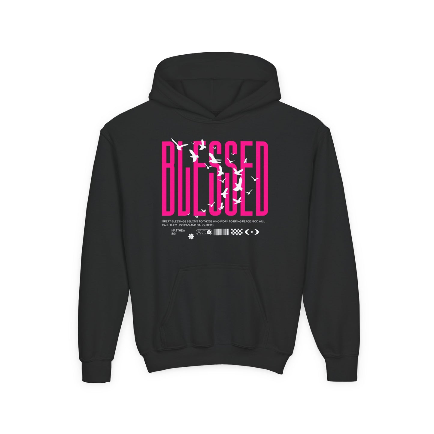"Blessed" Matthew 5:9 Youth Hoodie