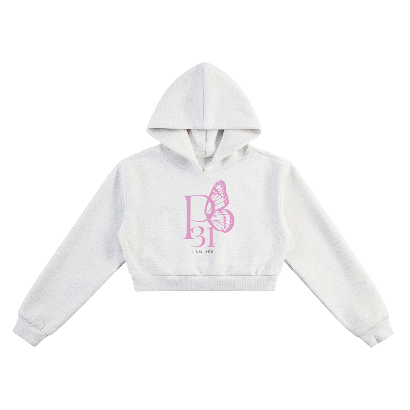 The "P31 I Am Her" Essential Cropped Hoodie