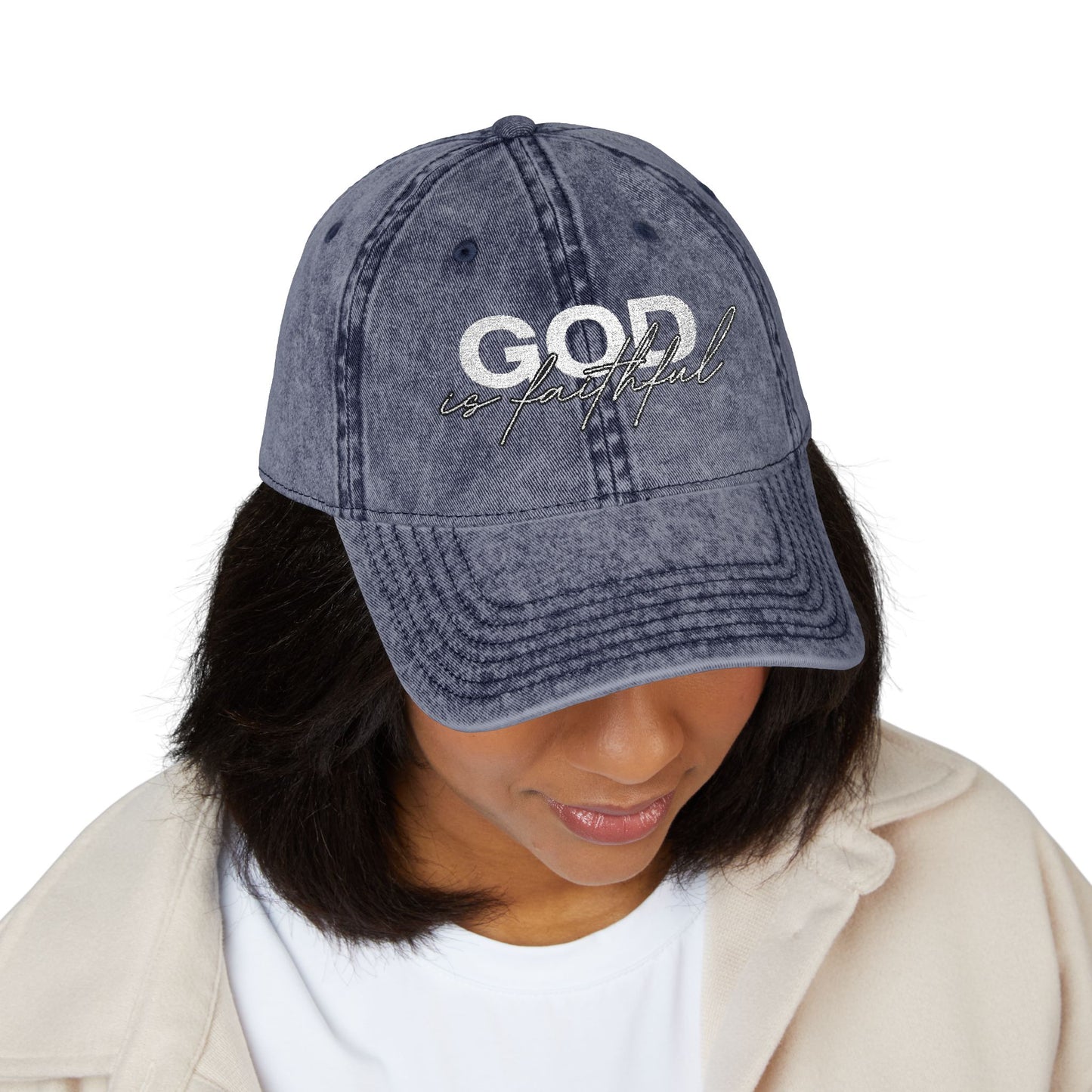 "God Is Faithful" Vintage Washed Cap