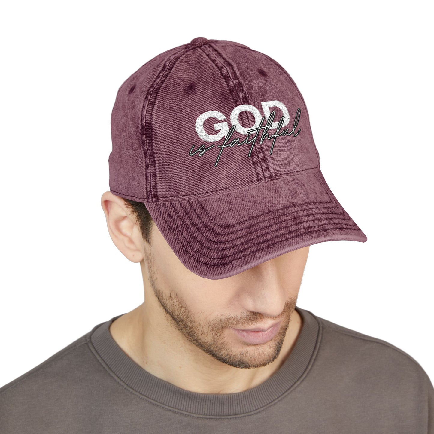 "God Is Faithful" Vintage Washed Cap