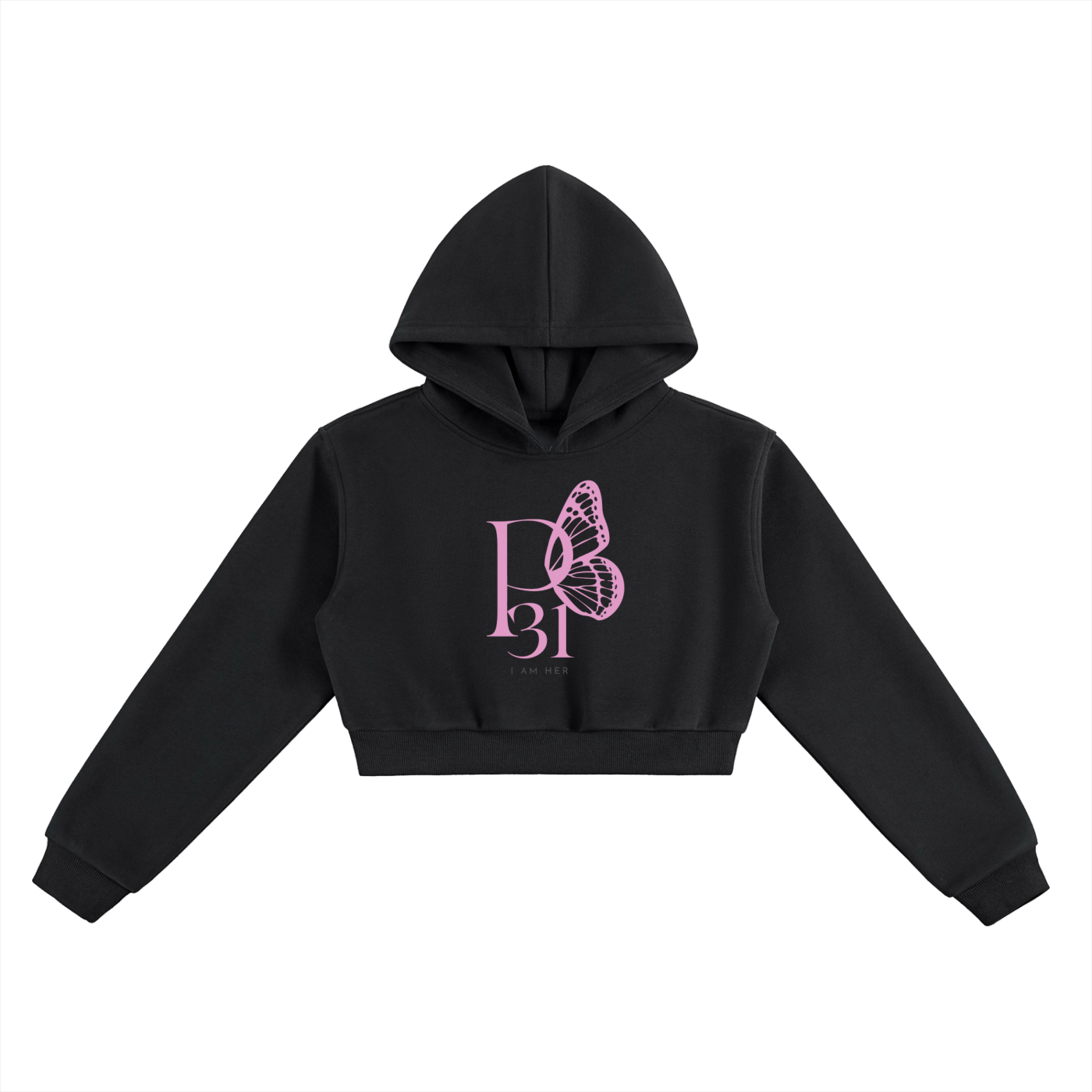 The "P31 I Am Her" Essential Cropped Hoodie