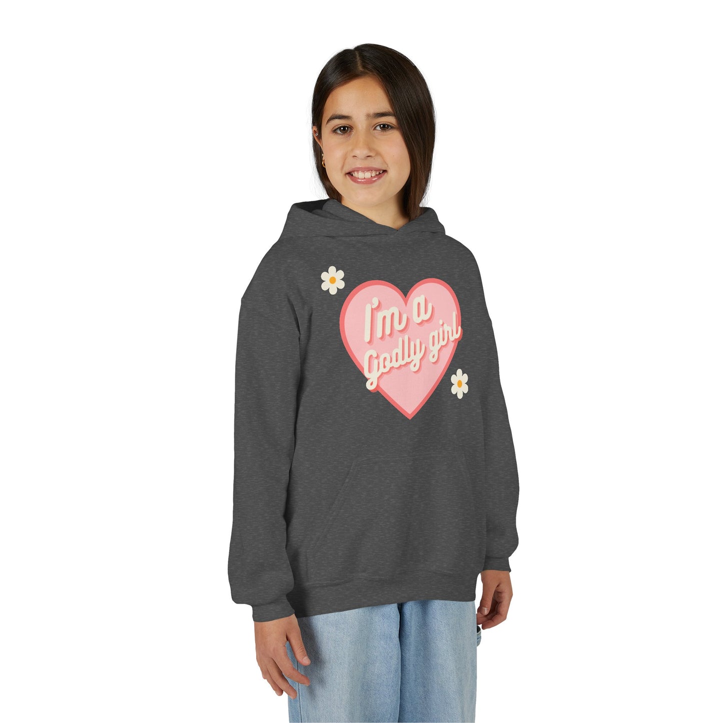 "I'm a Godly Girl" Retro Heart Youth Hoodie