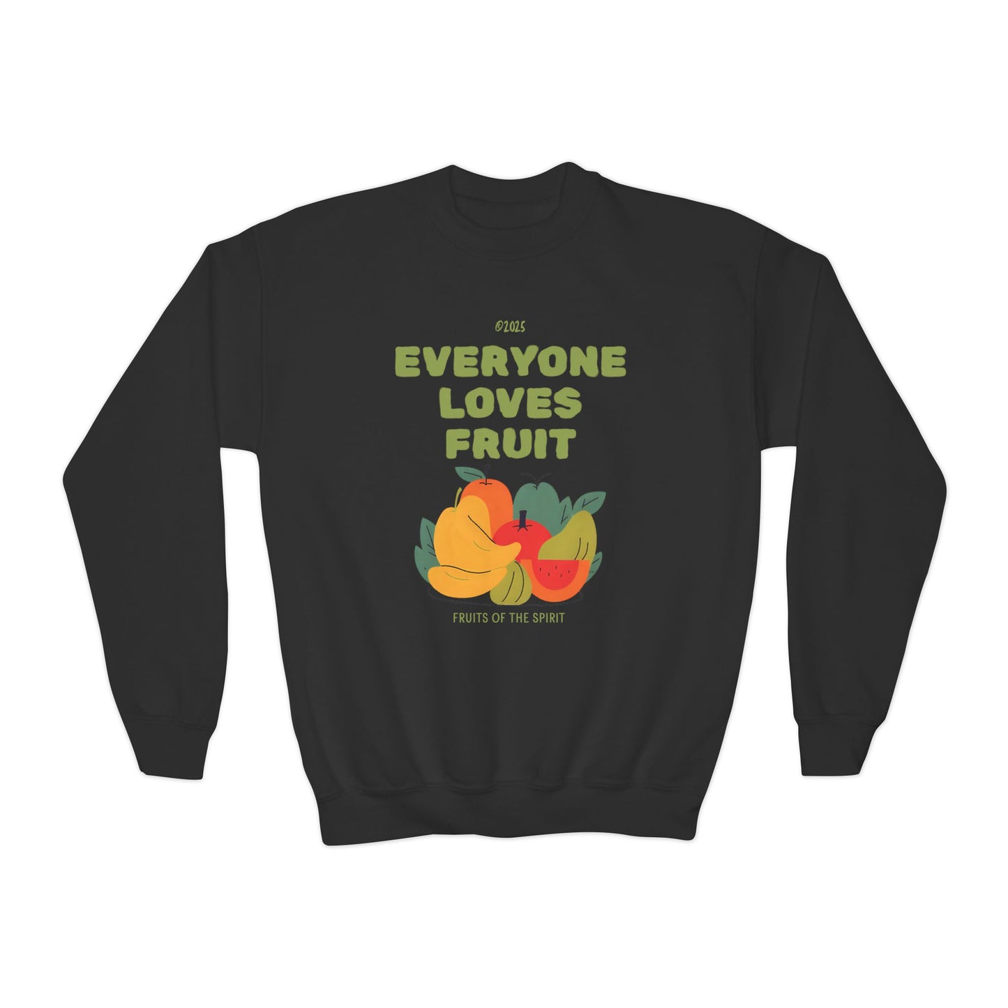 "Everyone Loves Fruit" Galatians 5:22-23 Youth Crewneck Sweatshirt
