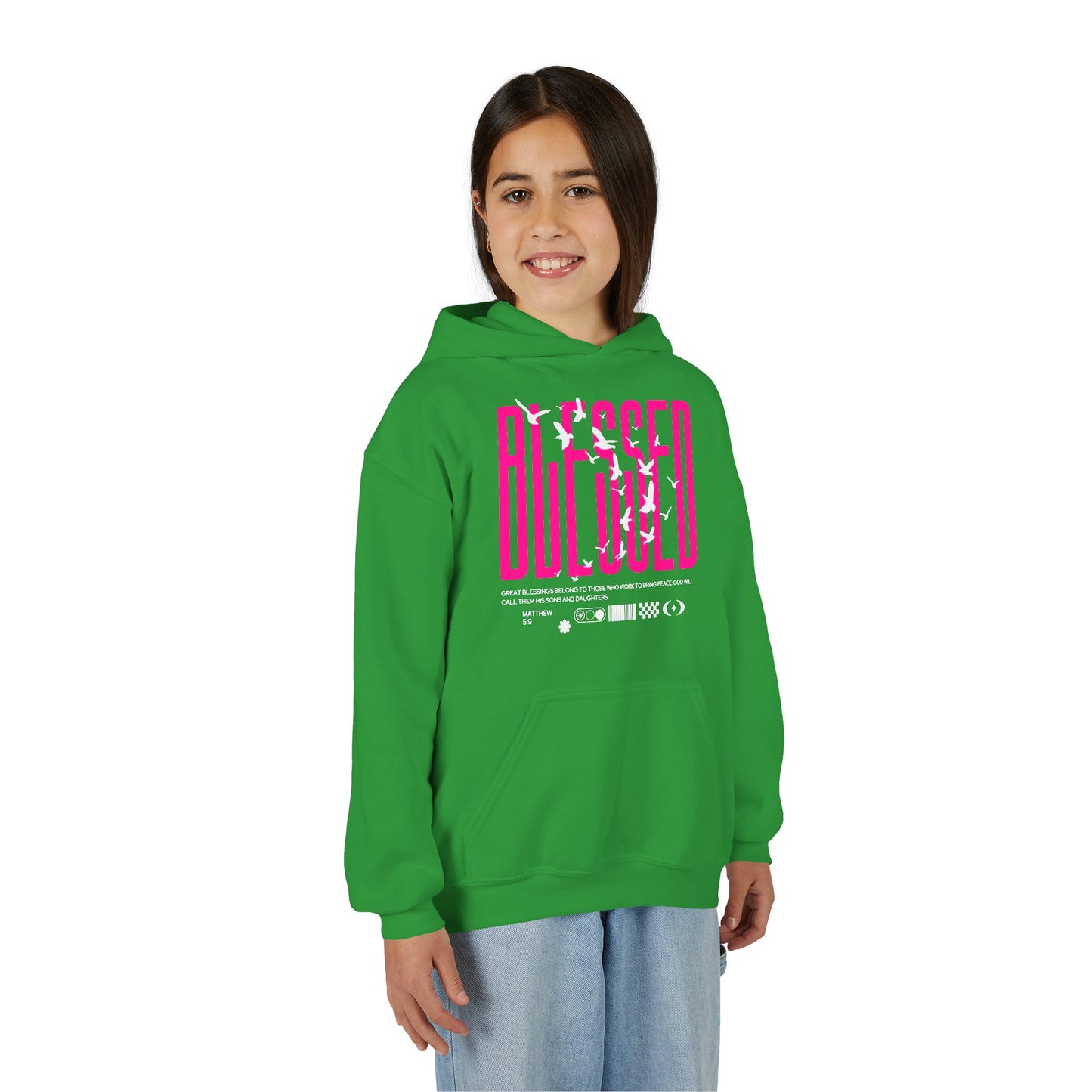 "Blessed" Matthew 5:9 Youth Hoodie