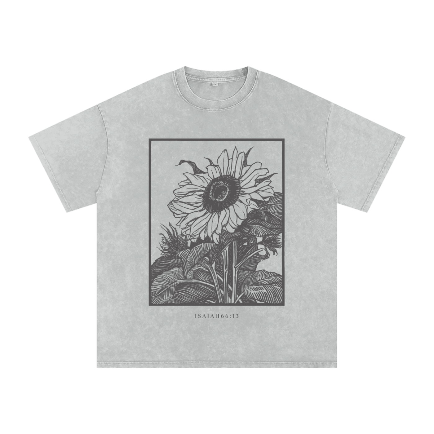 The "Sunflower Comfort" Snow Washed Oversized Tee