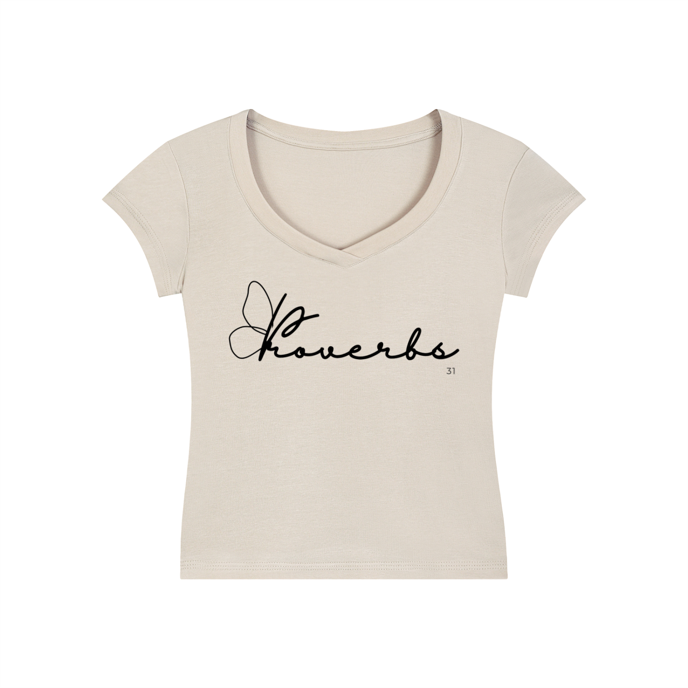 The "Proverbs 31 Butterfly " Essential V-Neck Tee