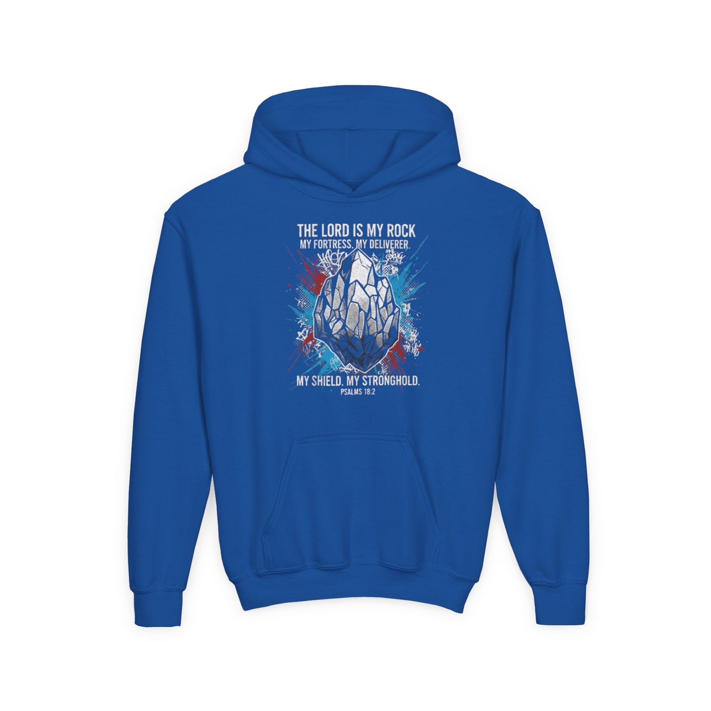 "The Lord Is My Rock" Psalm 18:2 Youth Hoodie