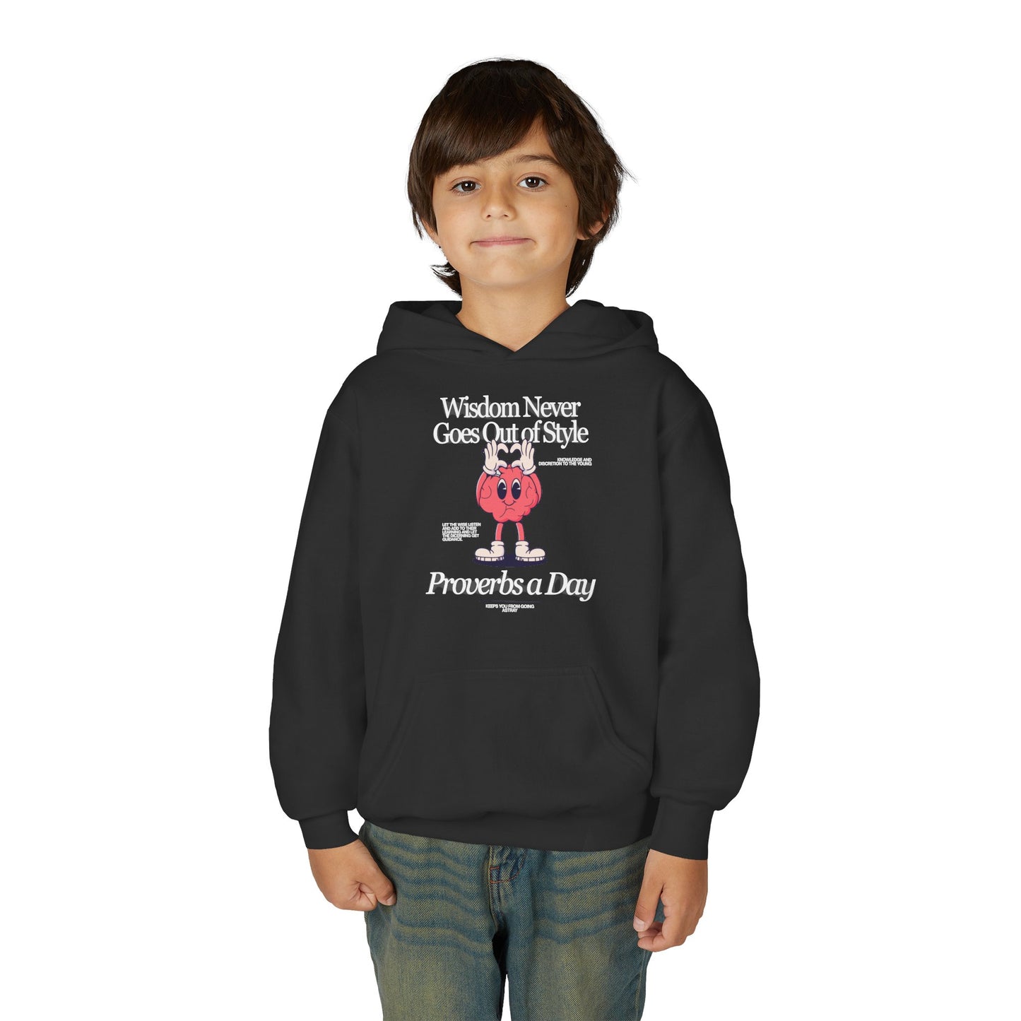 "Proverbs a Day" Retro Wisdom Youth Hoodie
