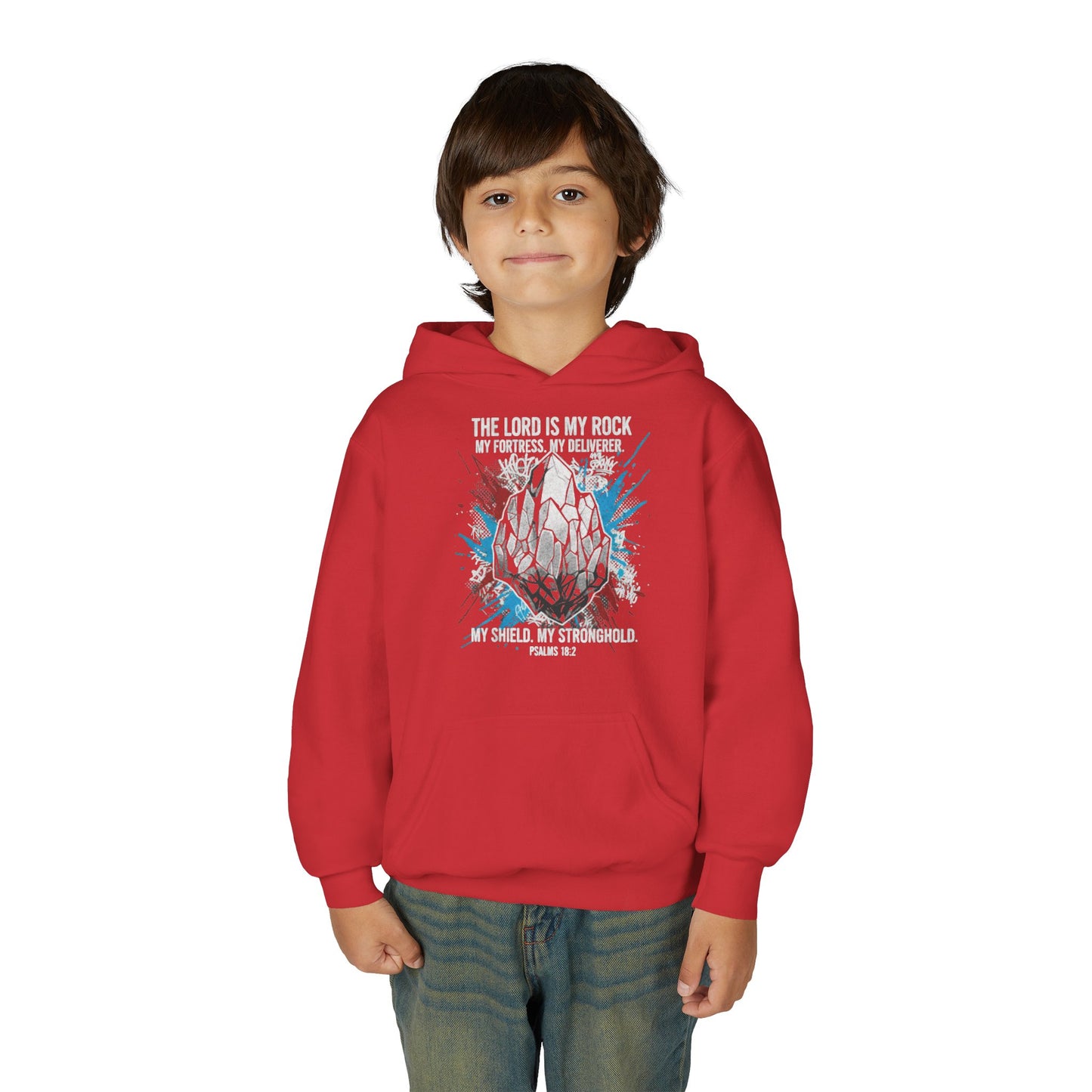 "The Lord Is My Rock" Psalm 18:2 Youth Hoodie