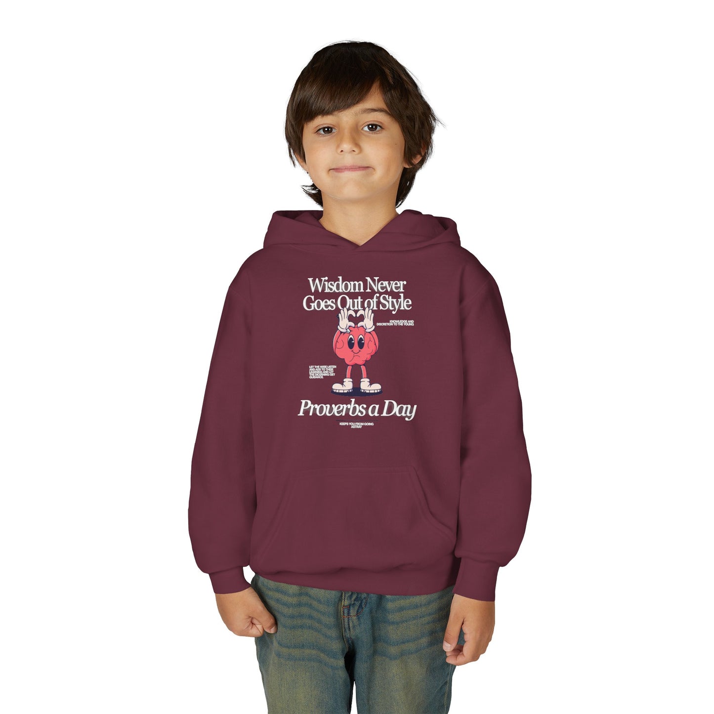 "Proverbs a Day" Retro Wisdom Youth Hoodie