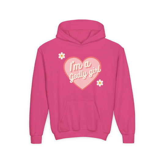 "I'm a Godly Girl" Retro Heart Youth Hoodie