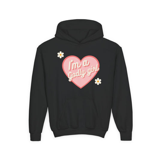 "I'm a Godly Girl" Retro Heart Youth Hoodie