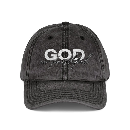 "God Is Faithful" Vintage Washed Cap