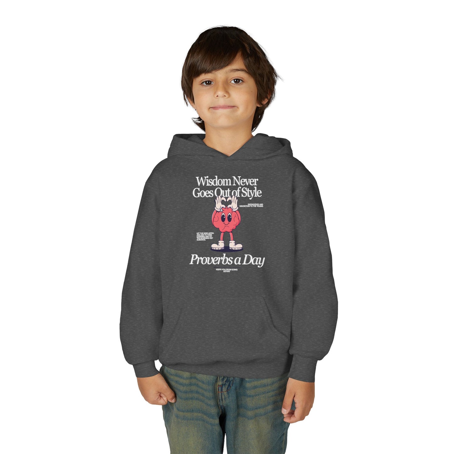"Proverbs a Day" Retro Wisdom Youth Hoodie