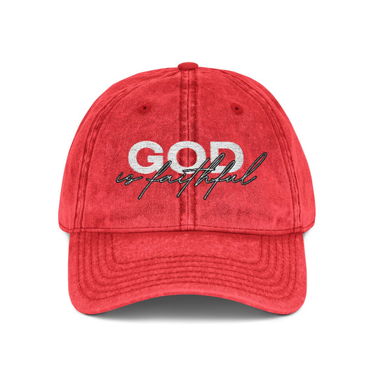 "God Is Faithful" Vintage Washed Cap